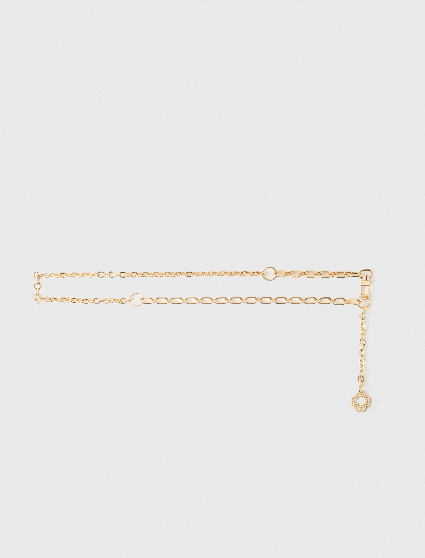 Woman's brass Clover logo chain belt for Spring/Summer, size Small, in color Gold / Yellow by Maje