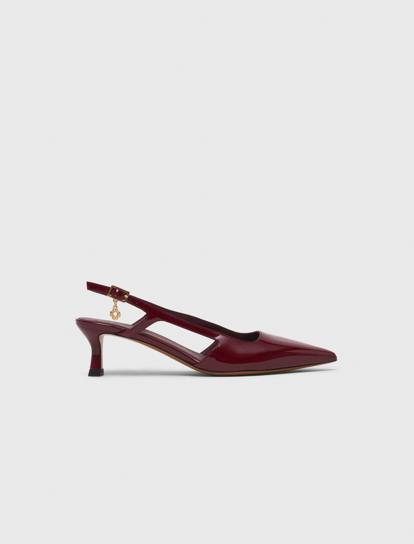 Woman's leather Slingback pumps for Spring/Summer, size 6.5, in color Burgundy /