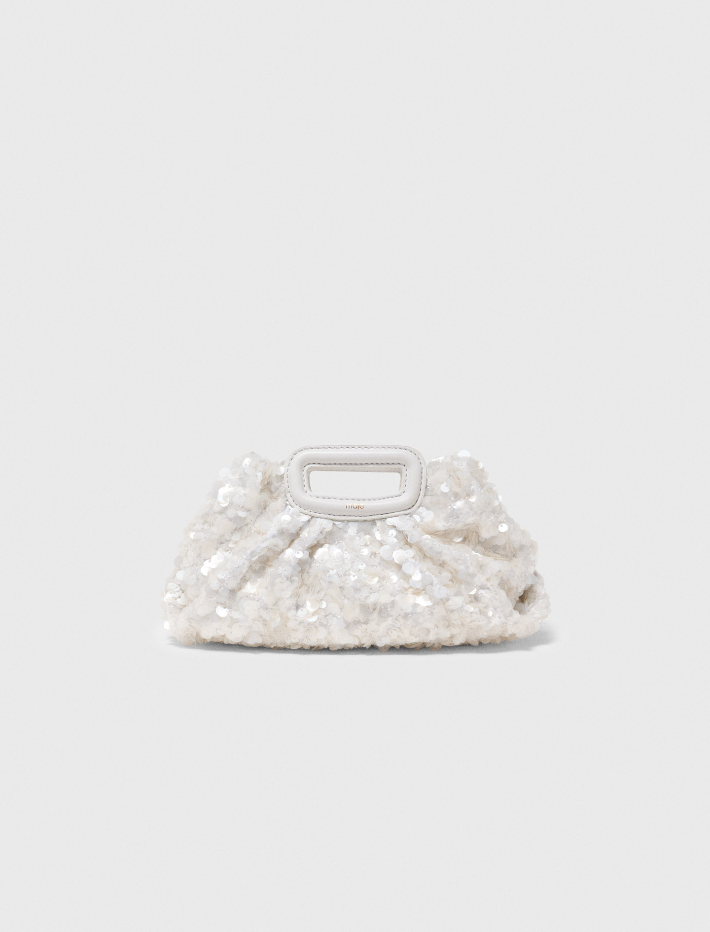 Woman's polyester Sequins Milpli mini Clutch for Spring/Summer, size One Size, in color White / White