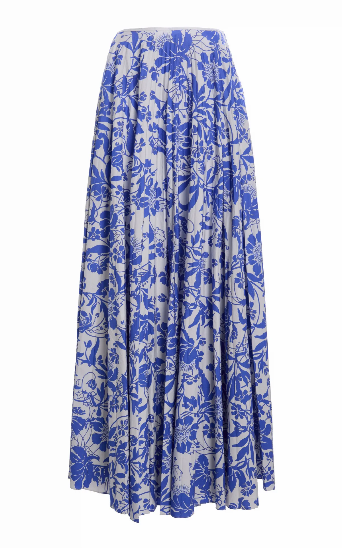 Kate Pleated Floral Crepe Maxi Skirt