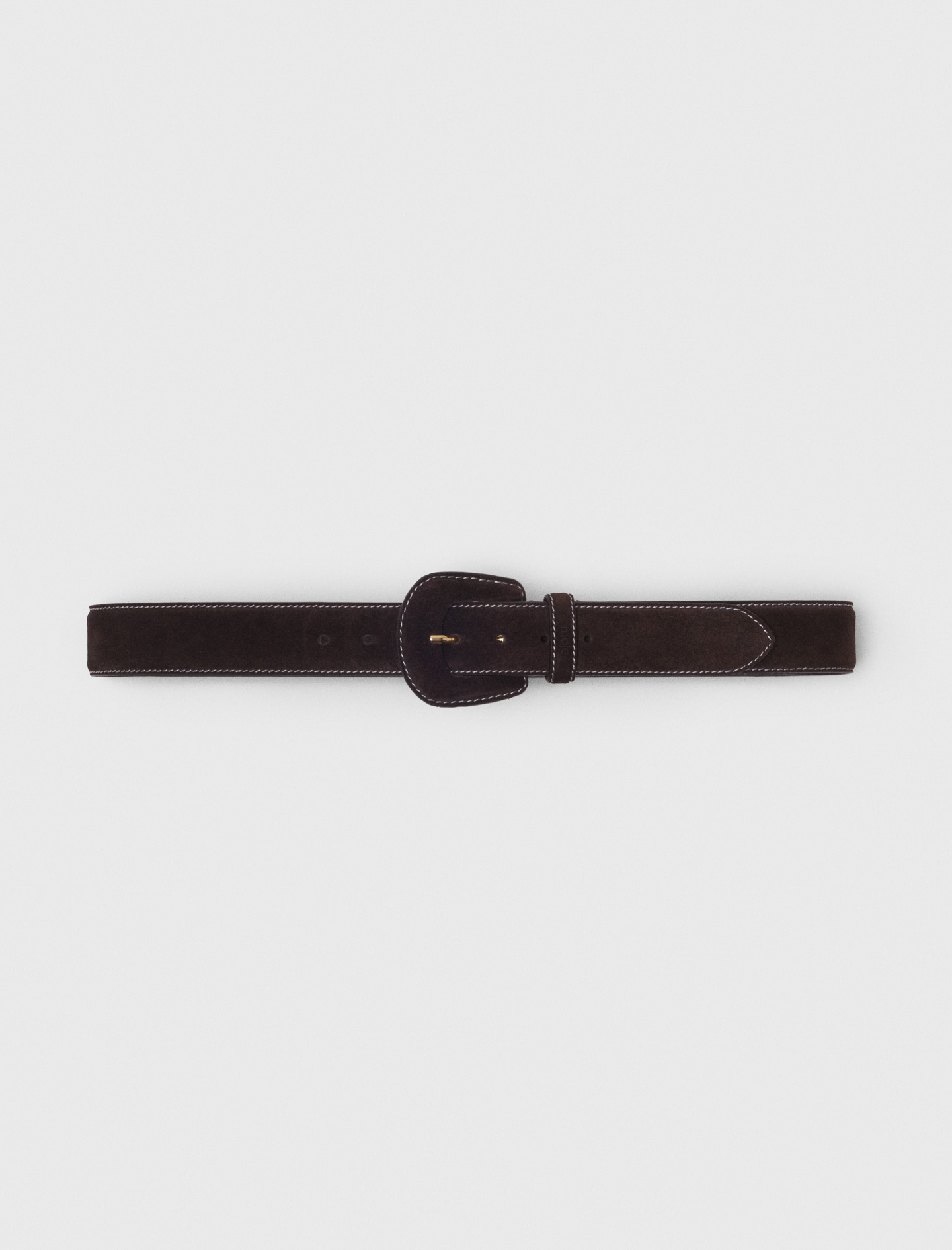 Woman's leather Suede belt for Fall/Winter, size Large, in color Dark brown /