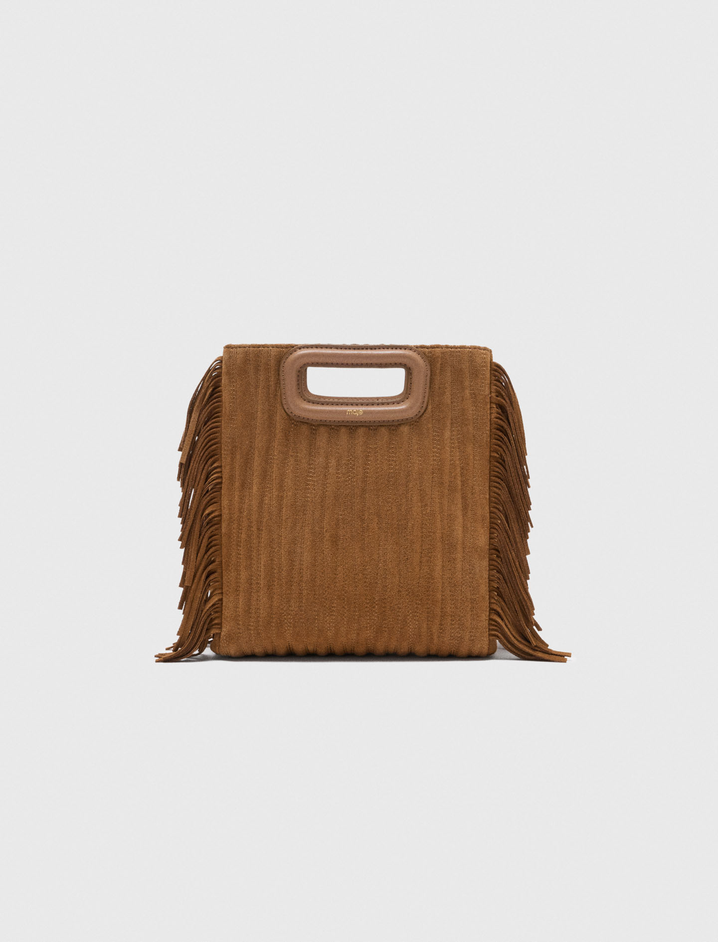 Woman's leather Quilted suede M bag for Fall/Winter, size One Size, in color Camel / Brown by Maje