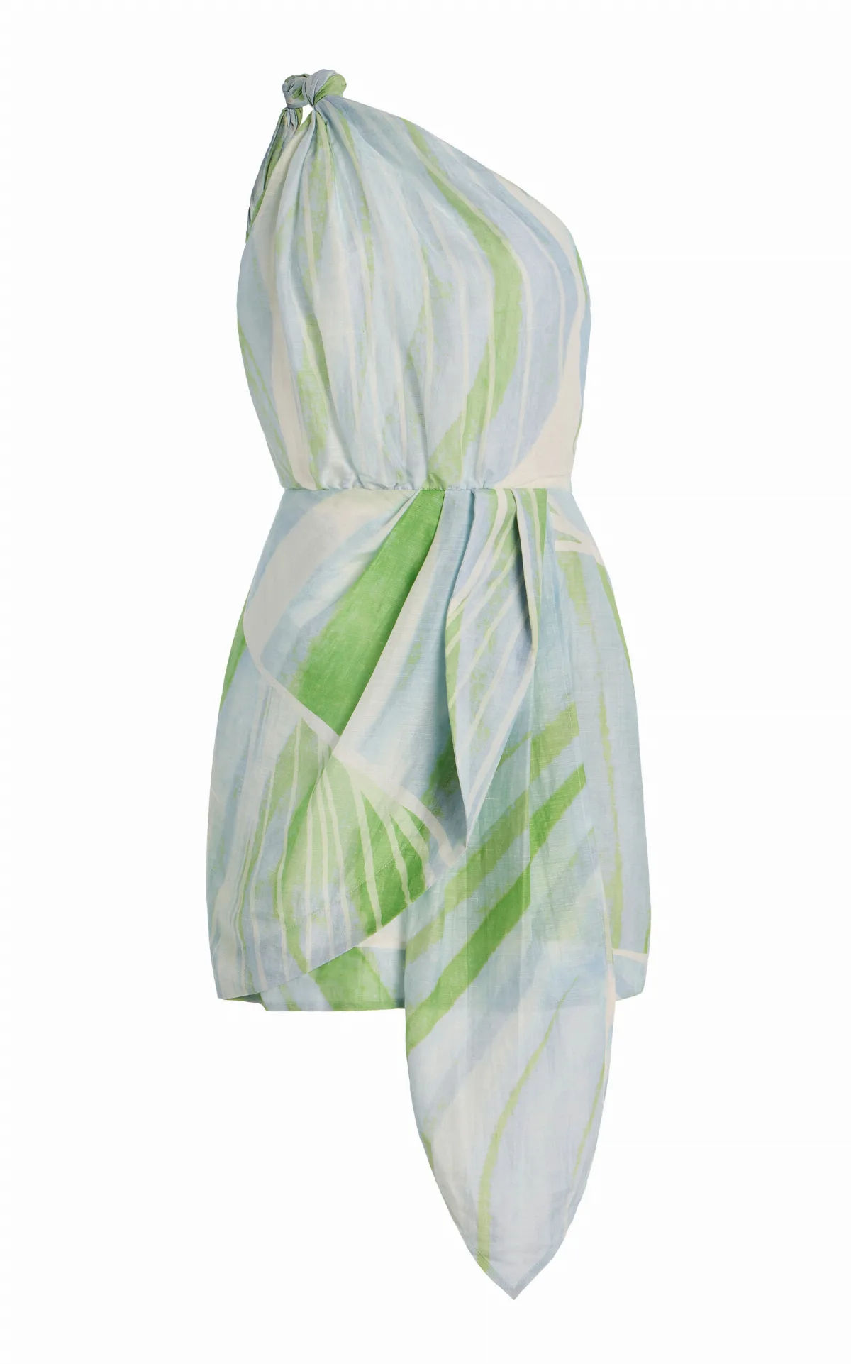 Giorgie One-Shoulder Linen-Blend Mini Dress