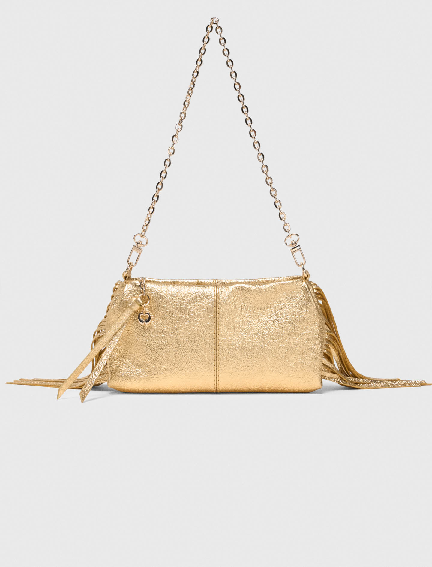 Woman's leather Miss M Metallic Pouch Bag for Spring/Summer, size One Size, in color Gold / Yellow
