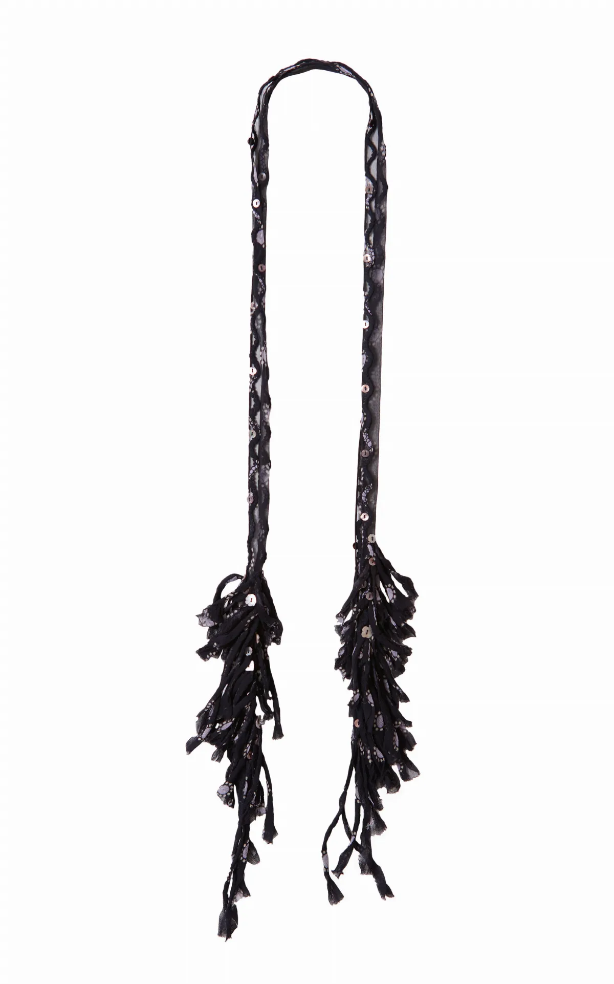 Fringed Skinny Scarf by Chan Luu