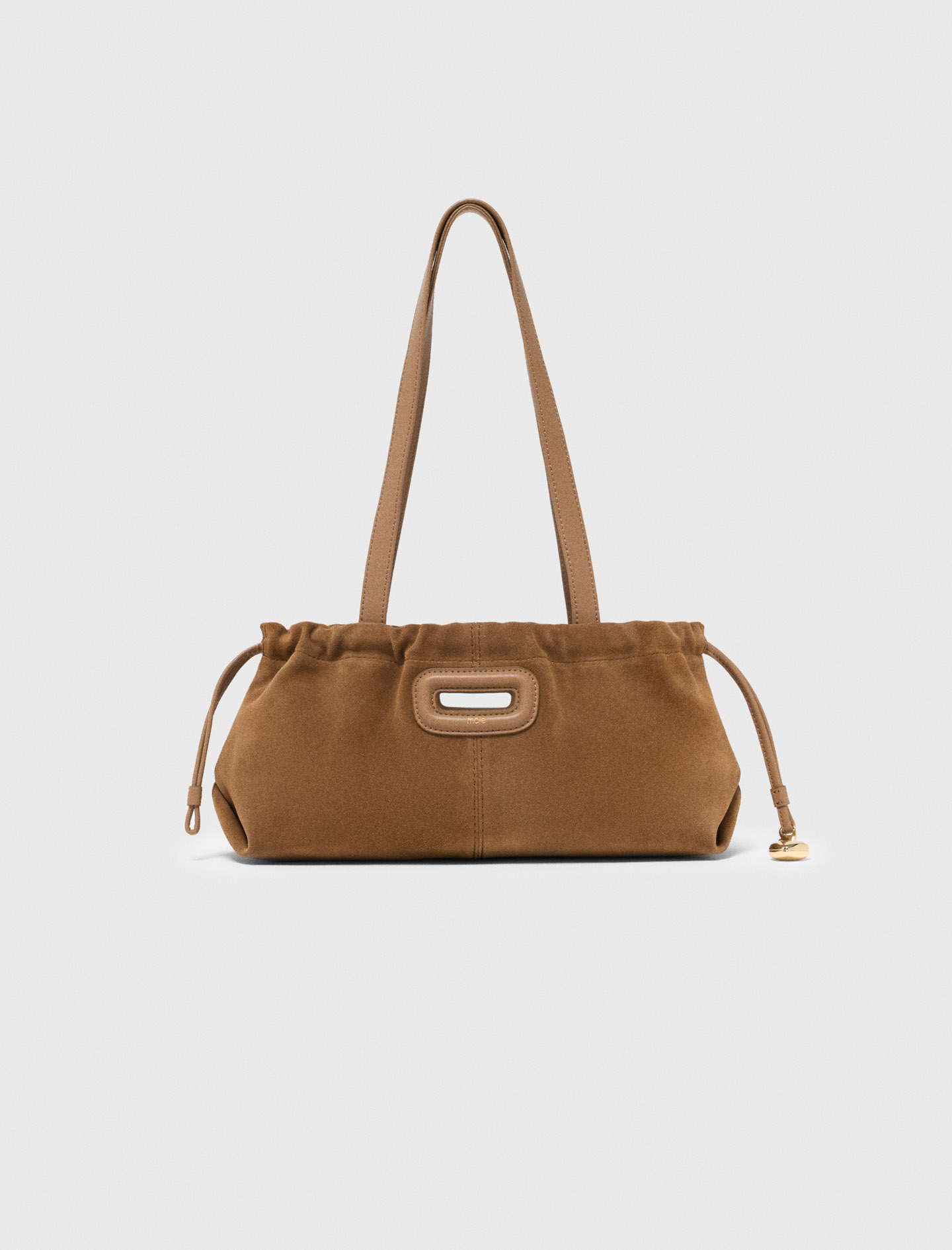 Woman's leather Suede Milpli Gazette bag for Spring/Summer, size One Size, in color Camel / Brown