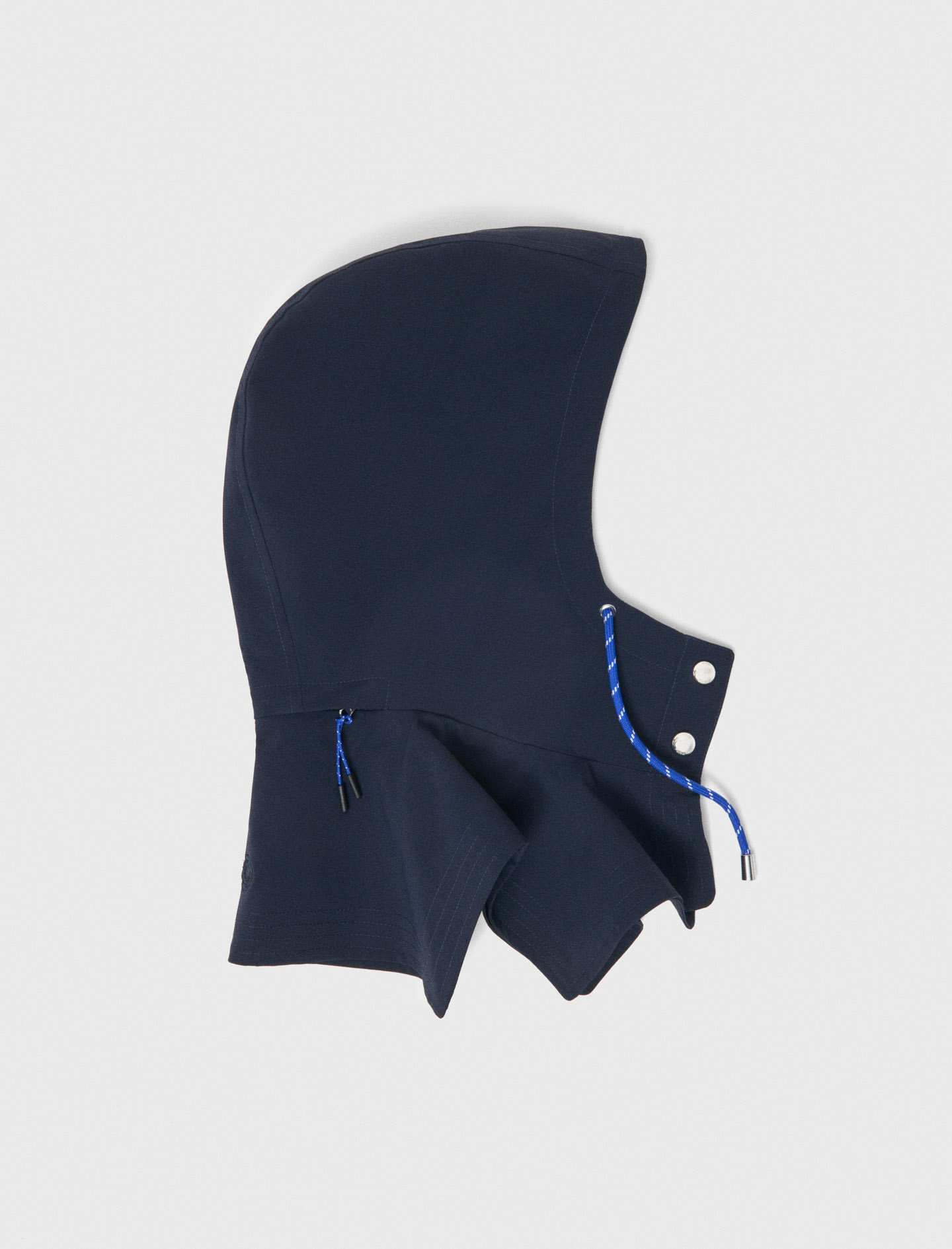 Woman's elastomultiester Waterproof drawstring hood for Spring/Summer, size One Size, in color Navy / Blue by Maje