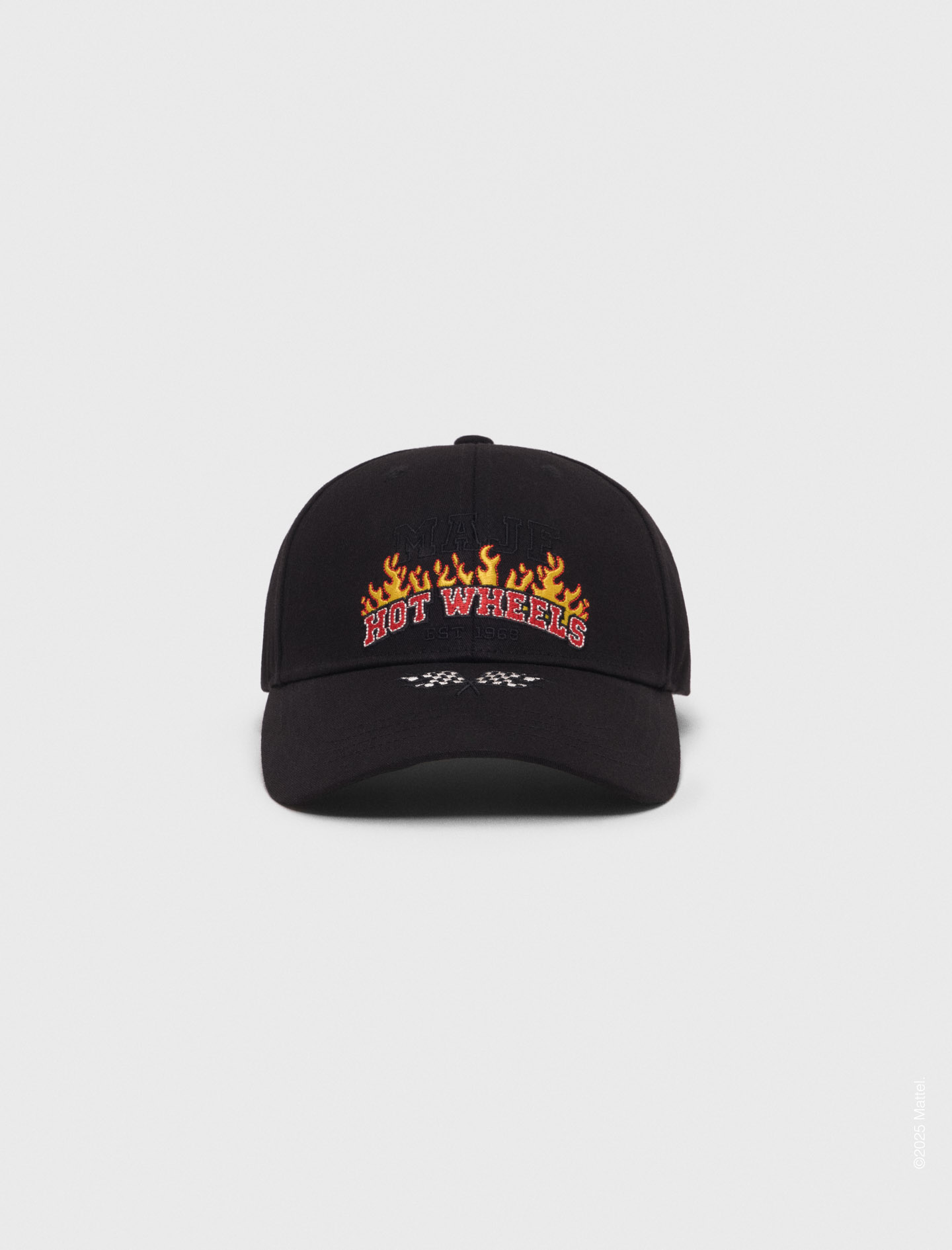 Woman's cotton Hot Wheels x Maje cotton cap for Fall/Winter, size One Size, in color Black / by Maje