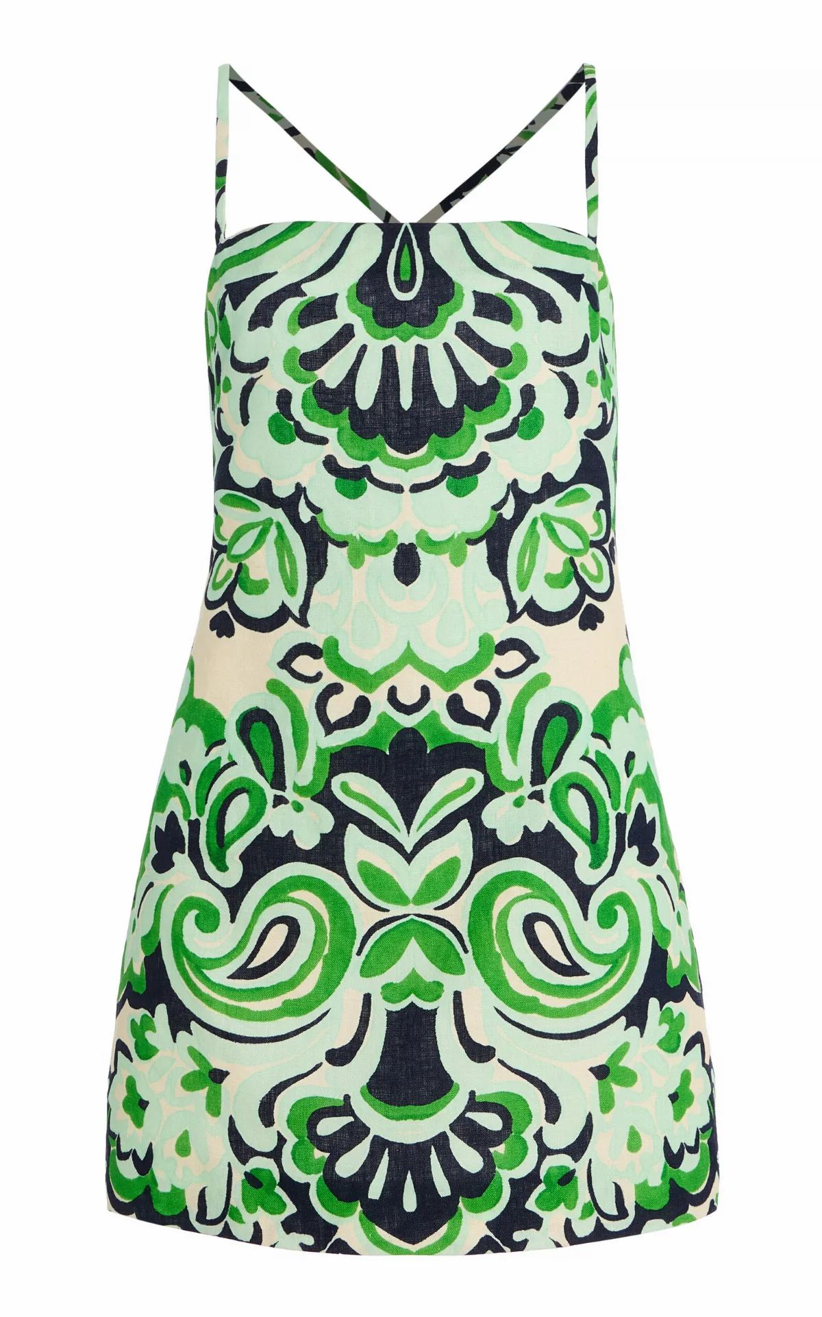 Dria Printed Linen Mini Dress