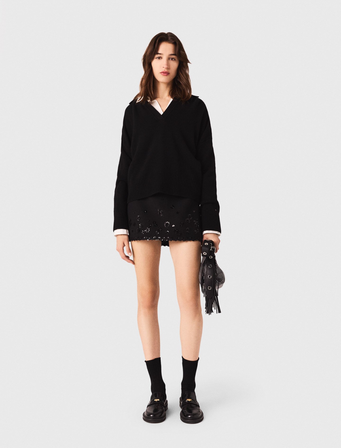 Woman's wool Wool-blend sweater for Fall/Winter, size Large, in color Black /