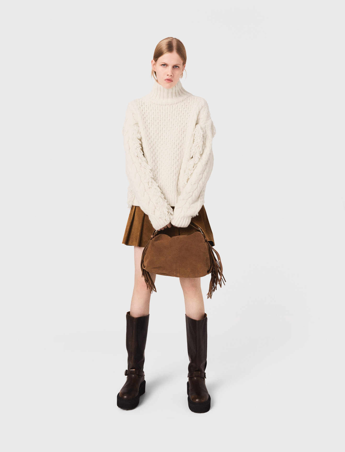 Woman's wool Wool-blend sweater for Fall/Winter, size Extra Small, in color Ecru / Beige
