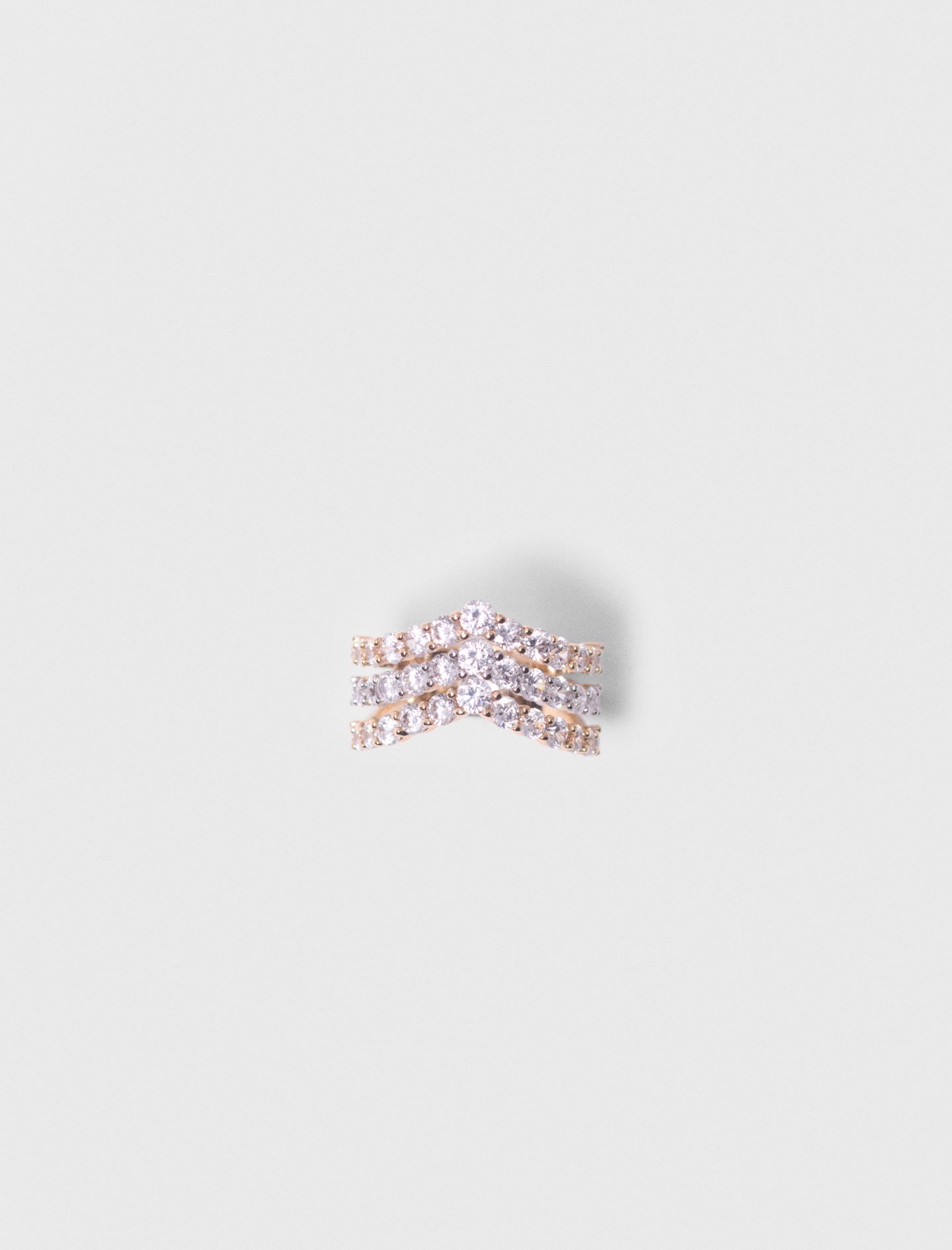 Woman's zirconium Two-tone rhinestone ring for Spring/Summer, size Small, in color Golden / silver /