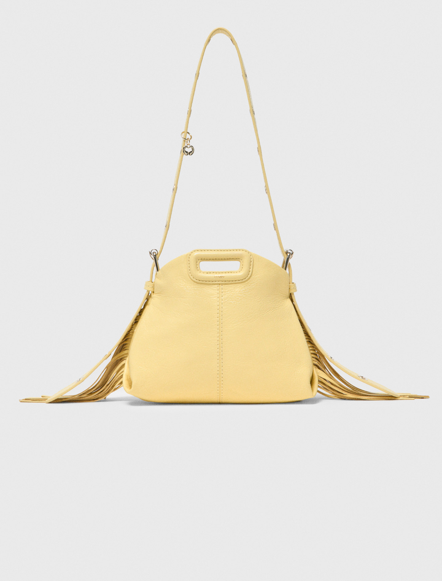 Woman's leather Matte crackle Miss M mini bag for Spring/Summer, size One Size, in color Pale Yellow /