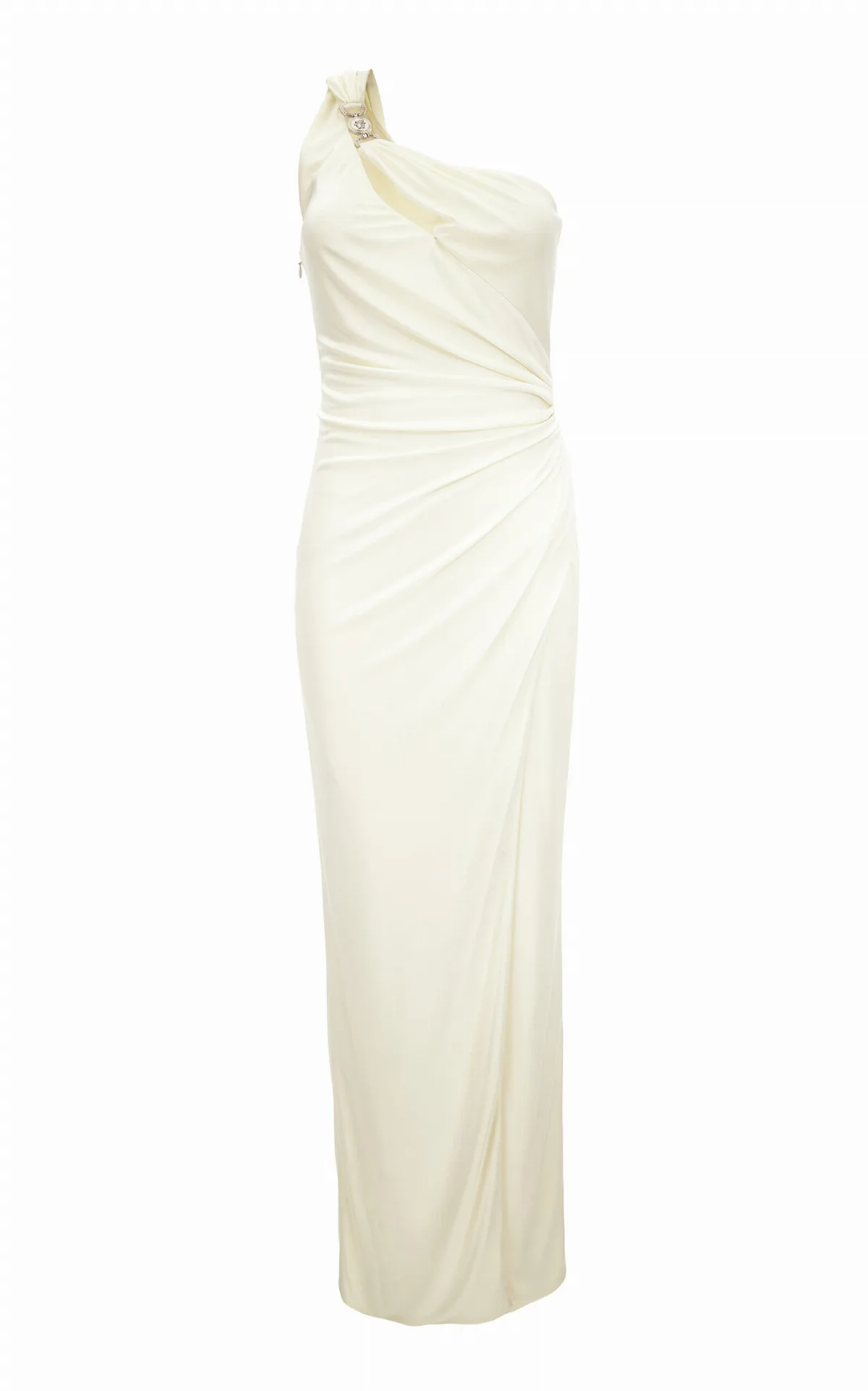 One-Shoulder Ruched Jersey Gown