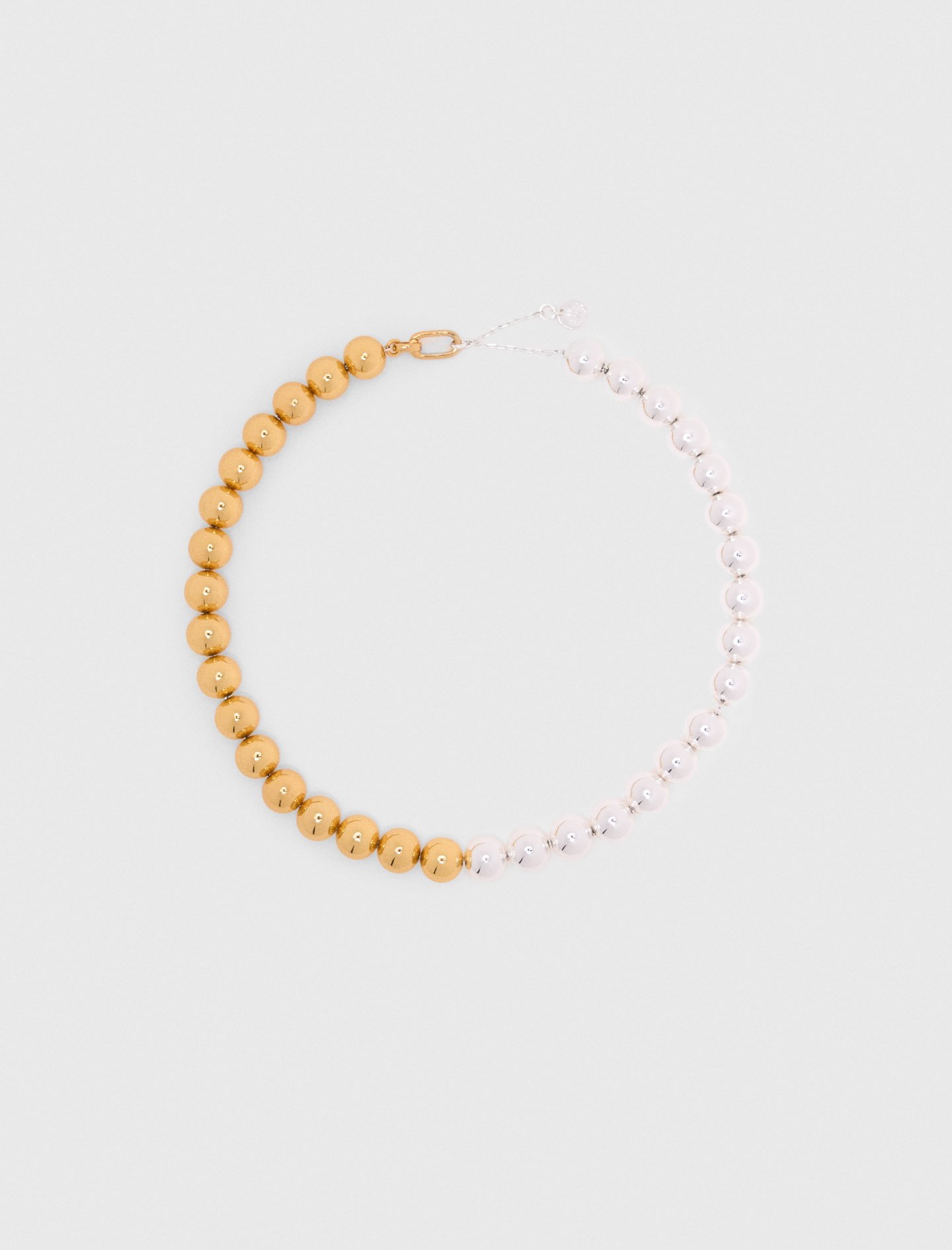 Woman's brass Two-tone pearl necklace for Fall/Winter, size One Size, in color Golden / silver /