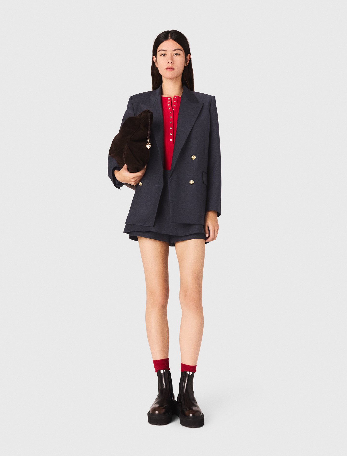 Woman's polyester Suit jacket with gold buttons for Fall/Winter, size Extra Small, in color Navy / Blue