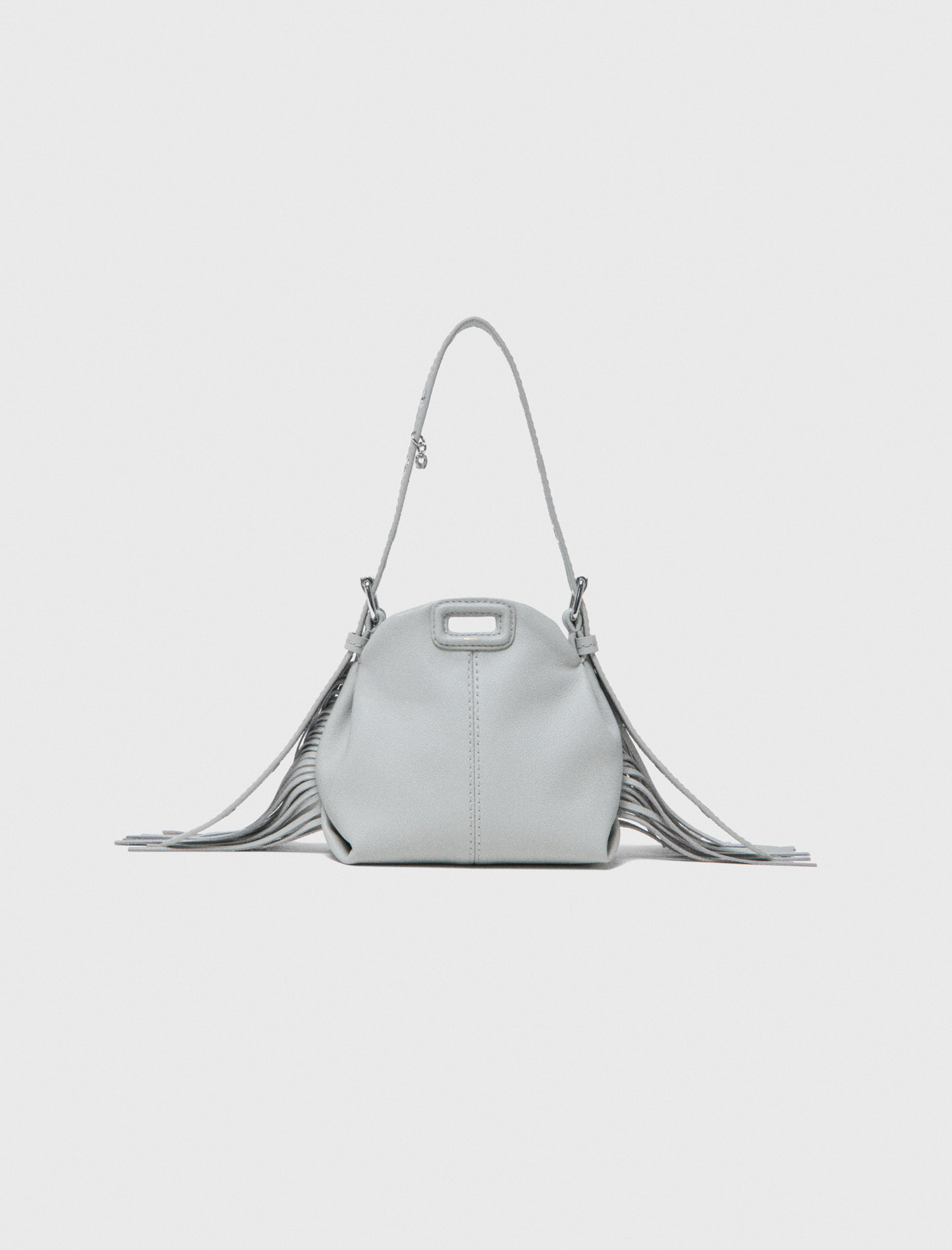 Woman's leather Miss M micro grained leather bag for Spring/Summer, size One Size, in color Light Grey / Grey