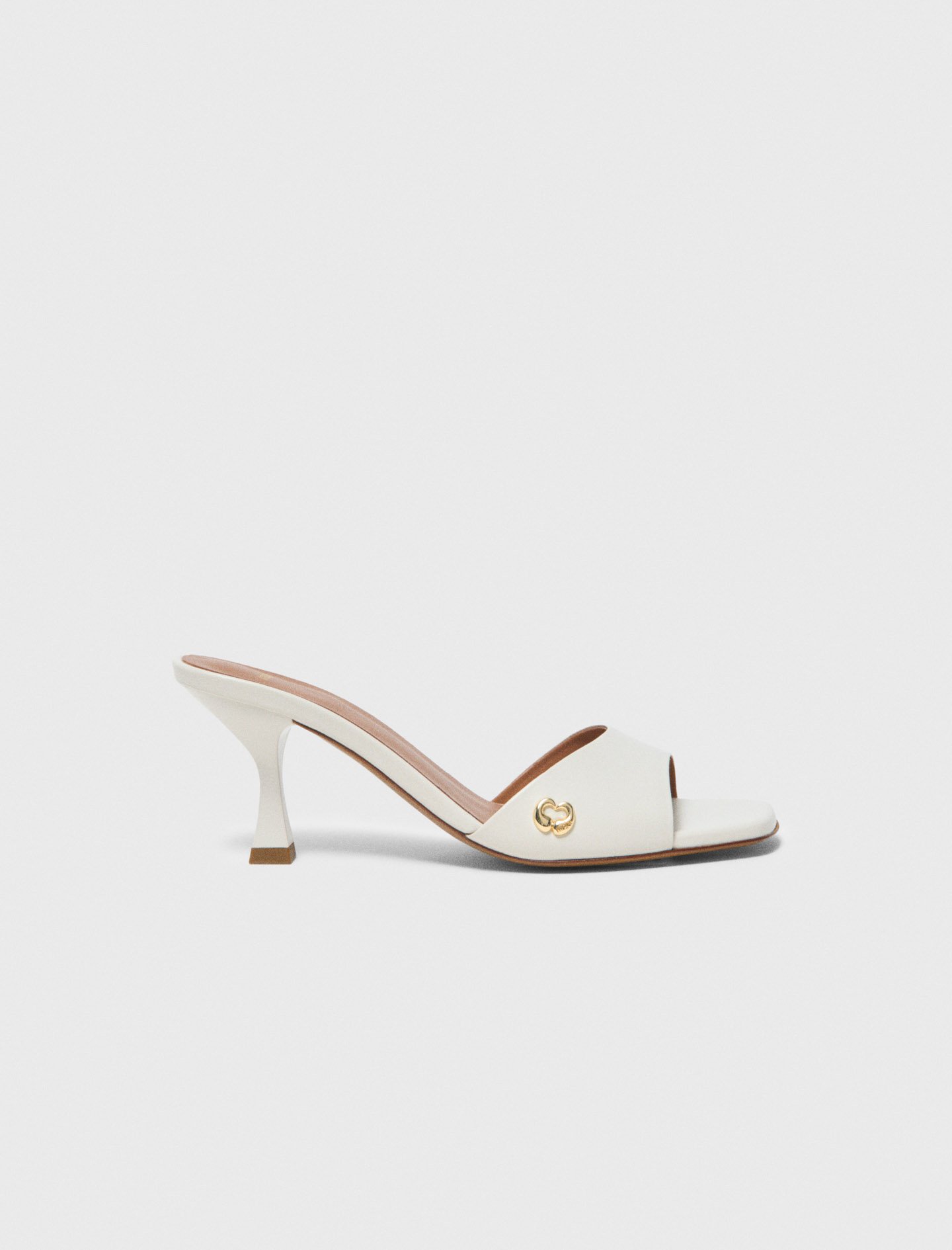 Woman's leather Leather mules for Spring/Summer, size 7.5, in color White /