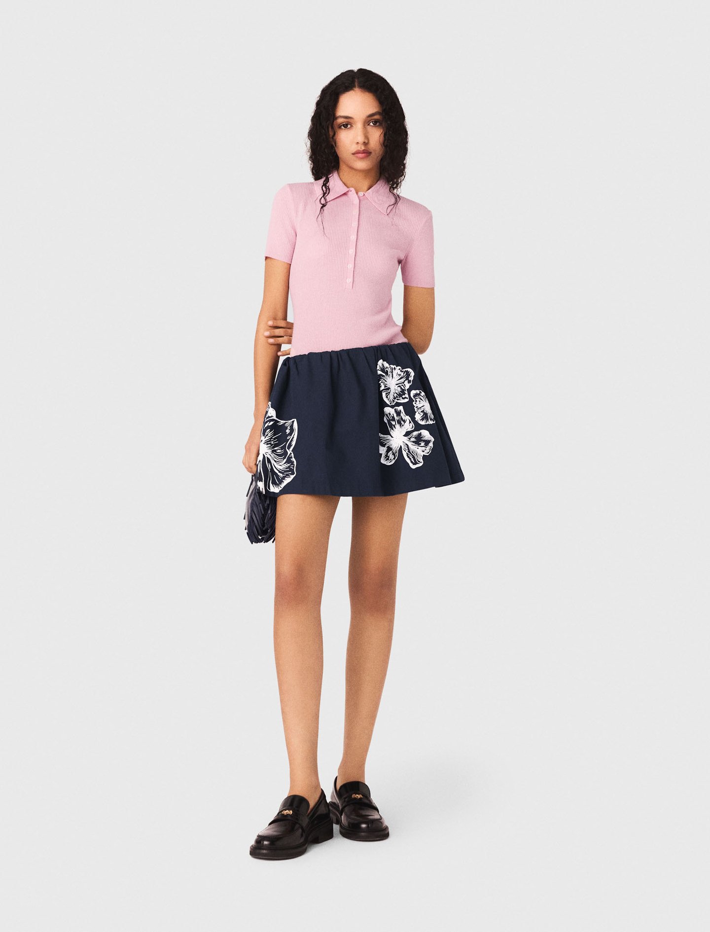 Woman's cotton Short cotton skirt for Spring/Summer, size Large, in color Navy / Blue