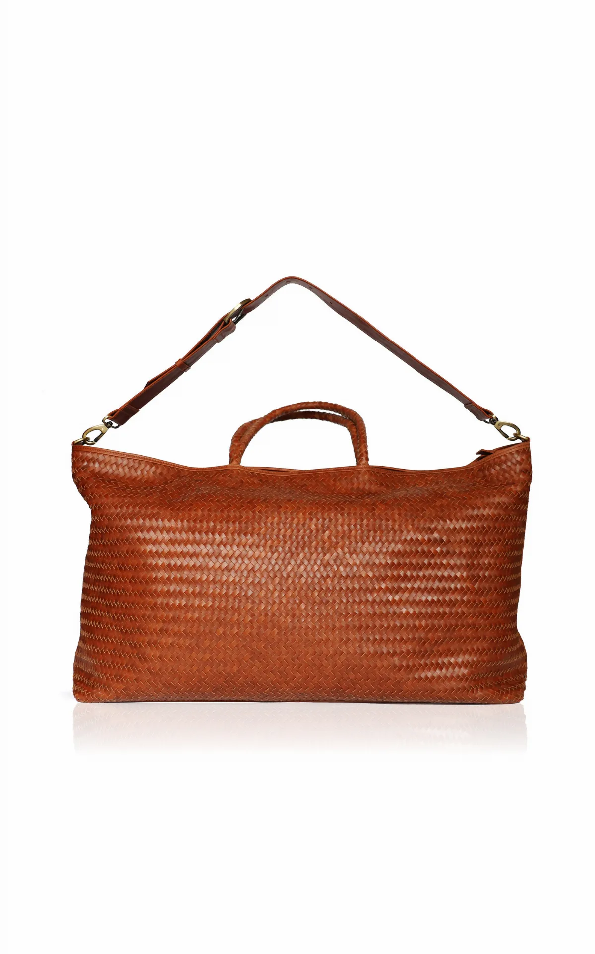 Le Traveler Woven Leather Bag by Bembien