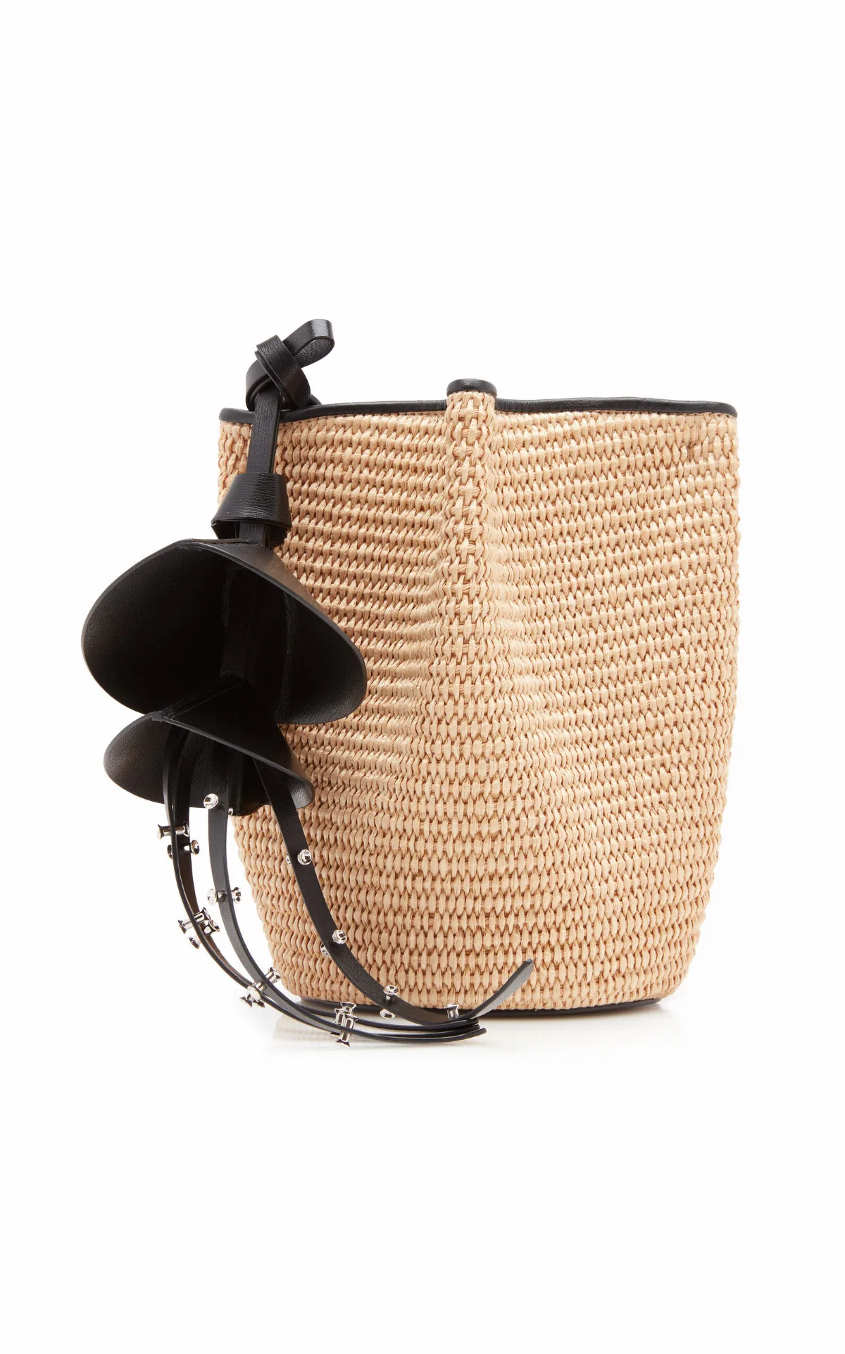 Snap Nano Raffia Bucket Bag