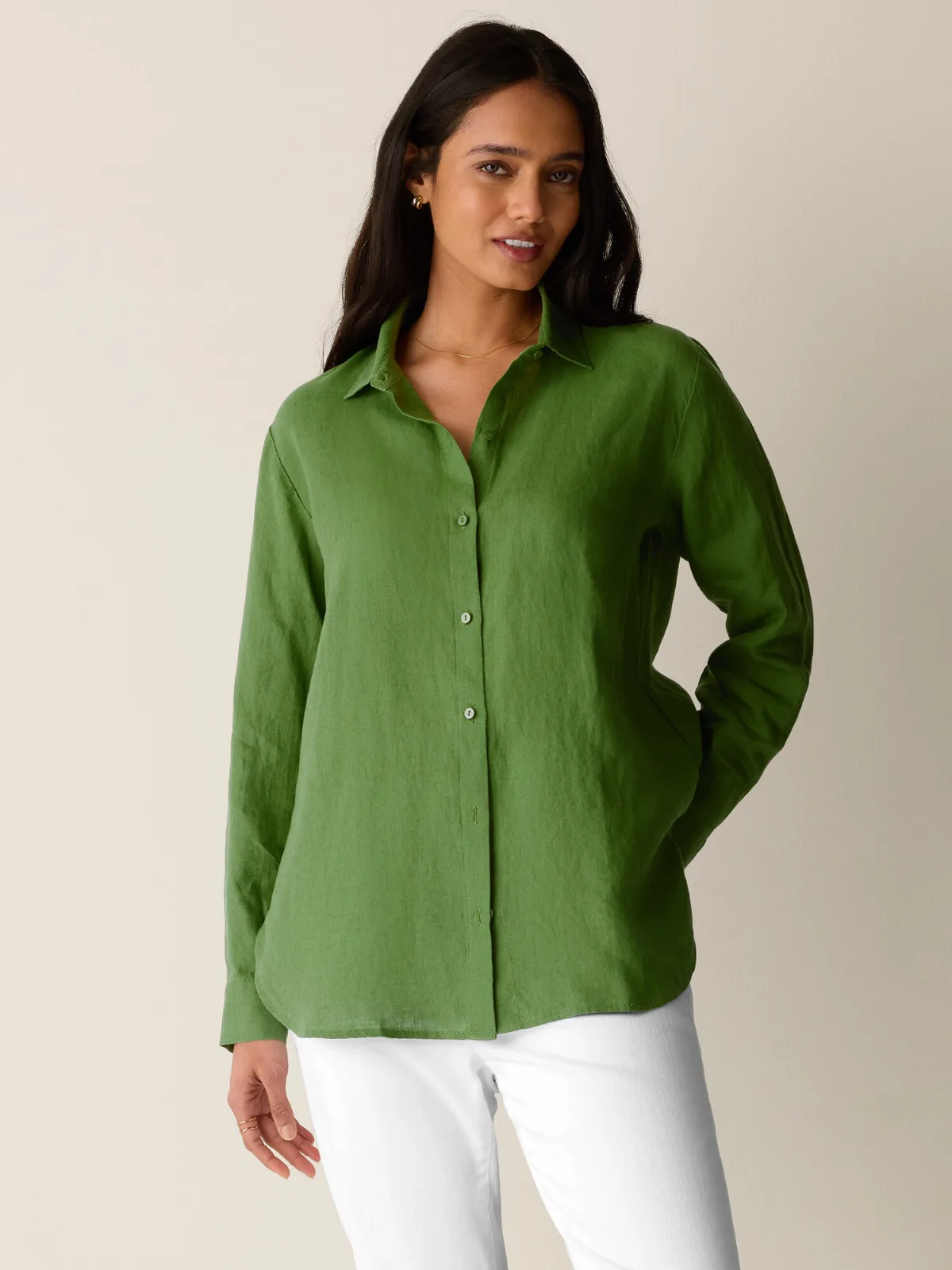 Organic Handkerchief Linen Classic Collar Shirt