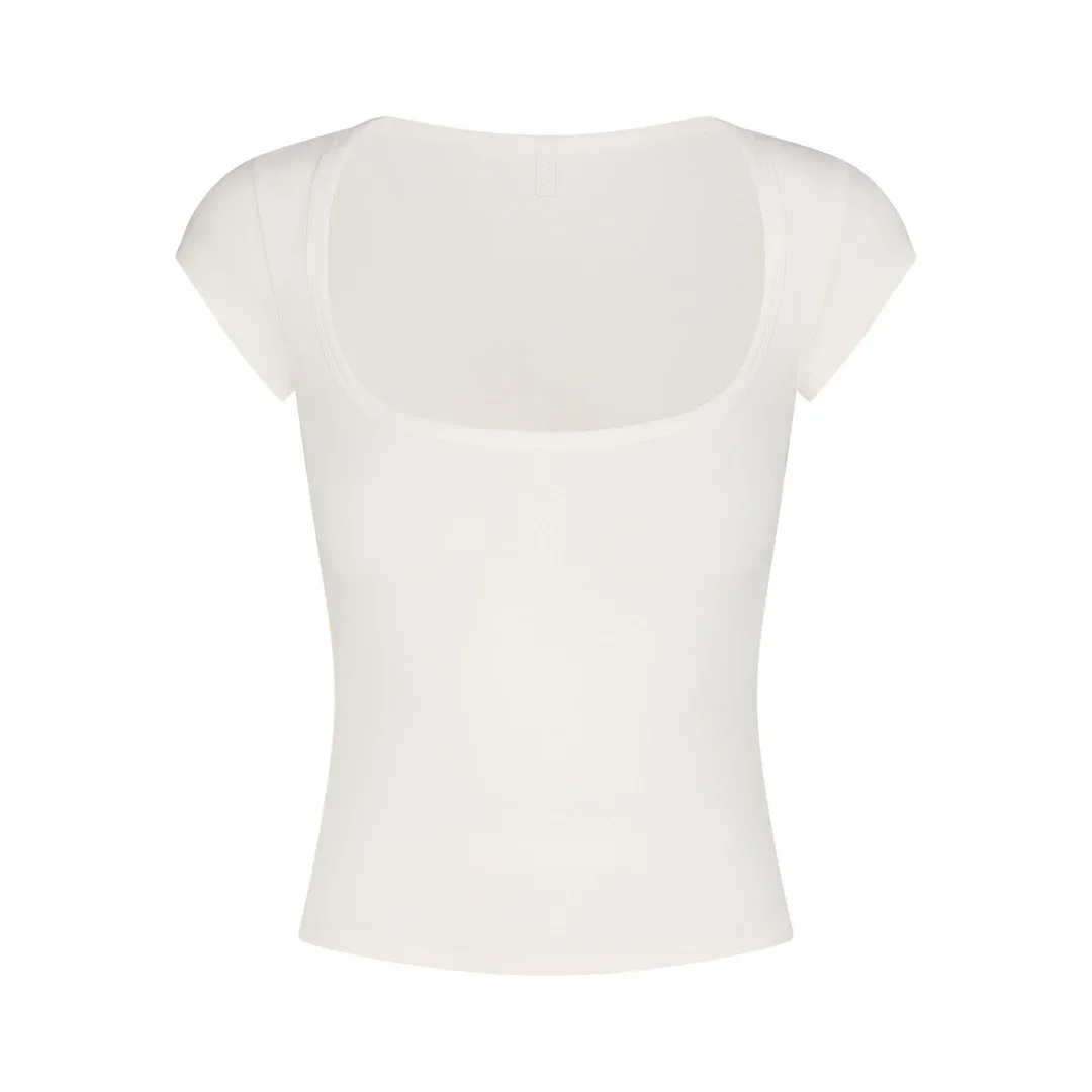 Scoop Neck T-Shirt - Cotton Jersey