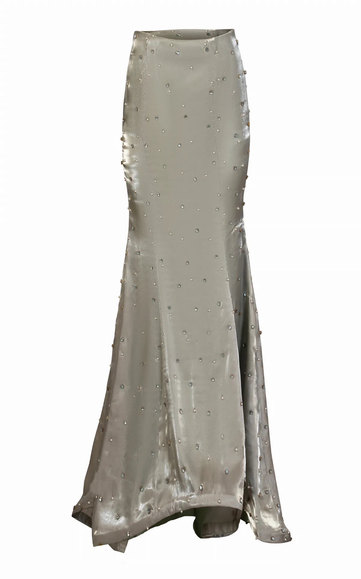 Minted Sage Embroidered Maxi Skirt