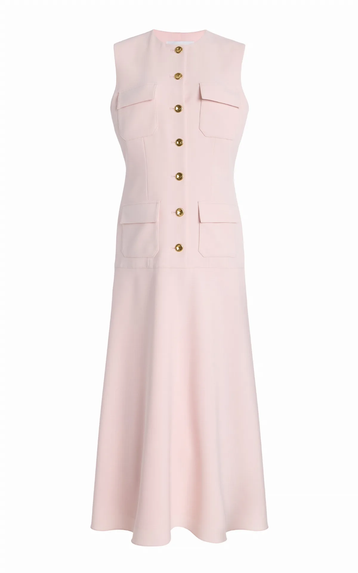 Exclusive RIviera Buttoned Crepe Midi Dress