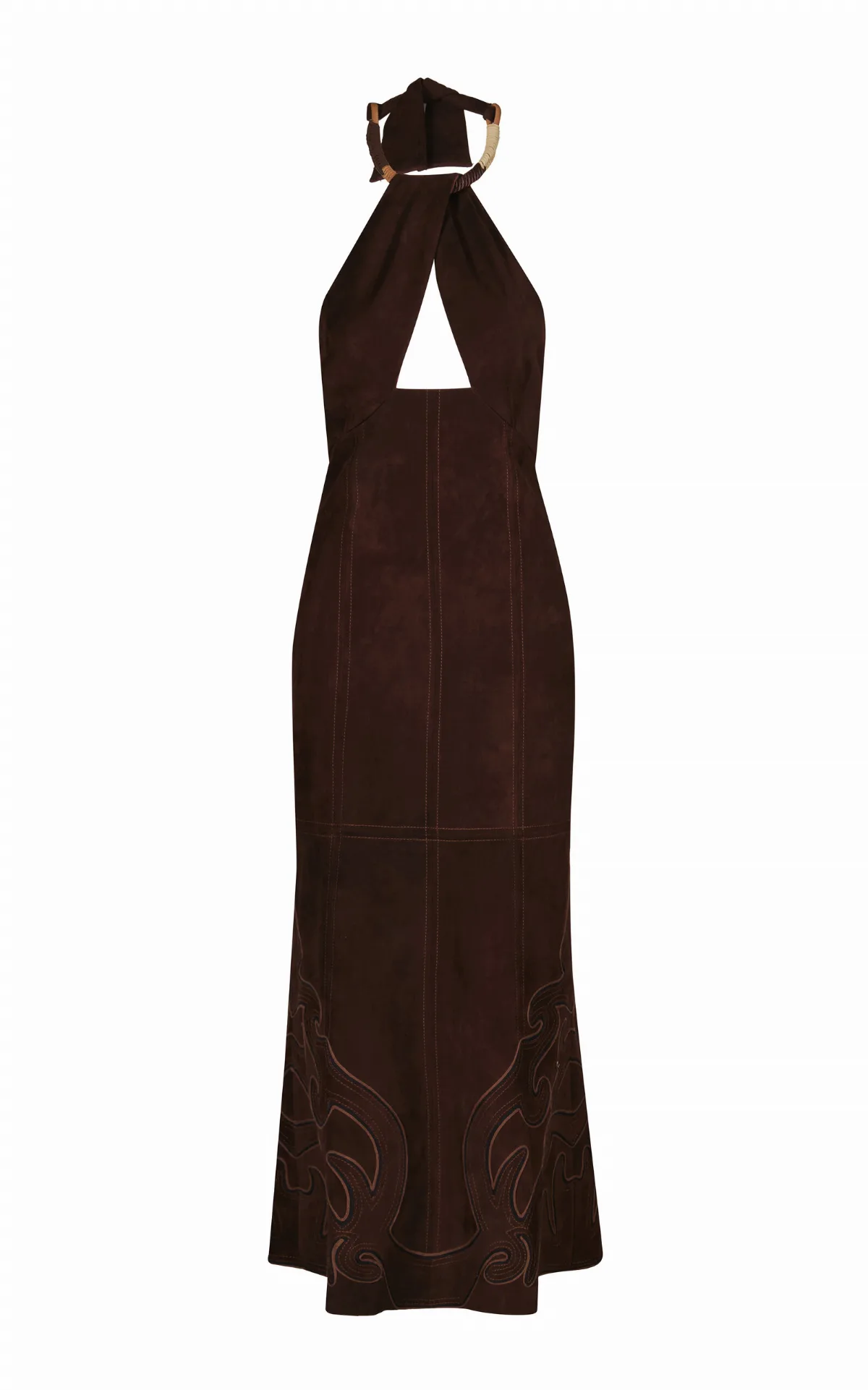 Amber Light Leather Maxi Dress by Johanna Ortiz