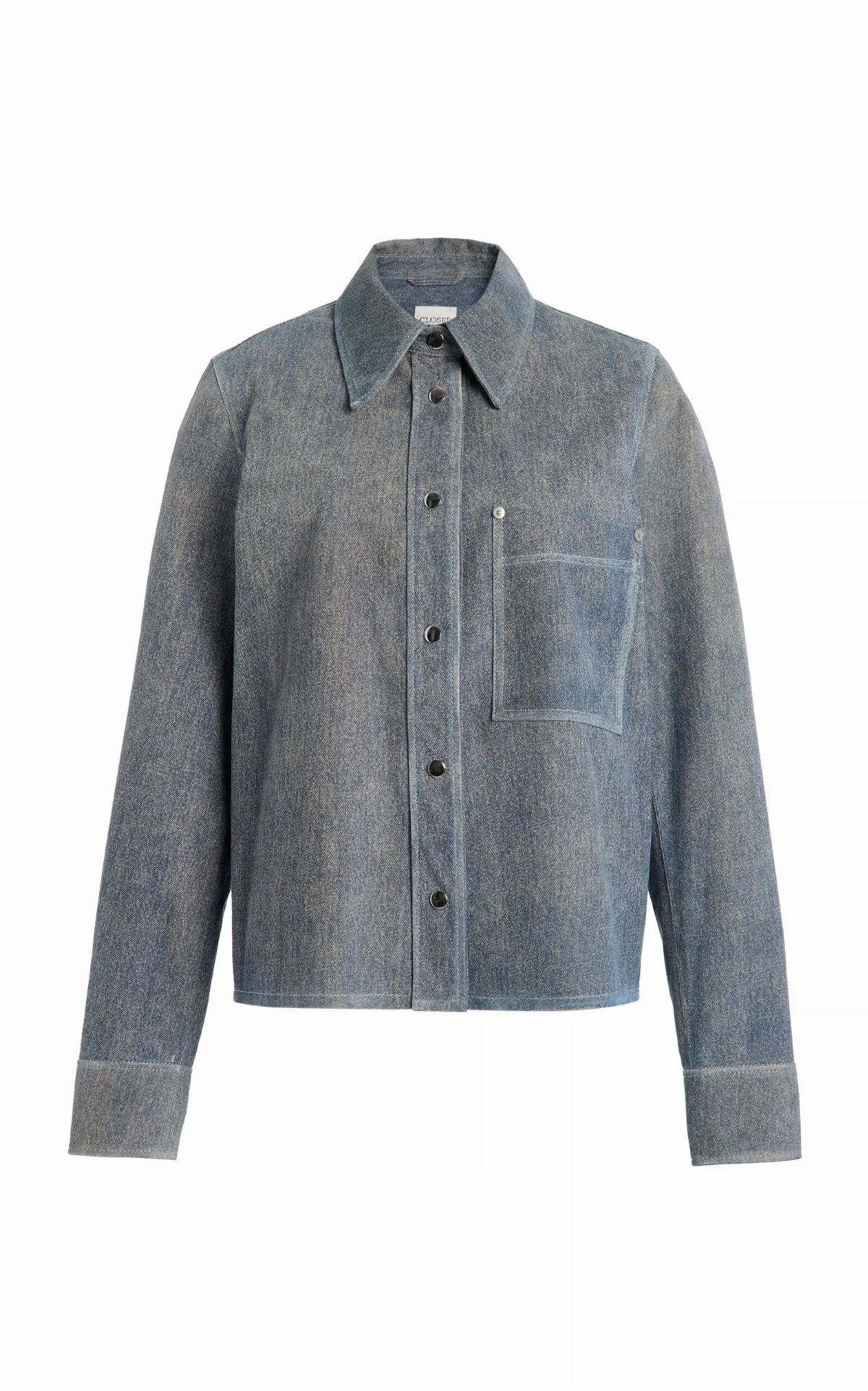 Slim Denim-Printed Suede Jacket