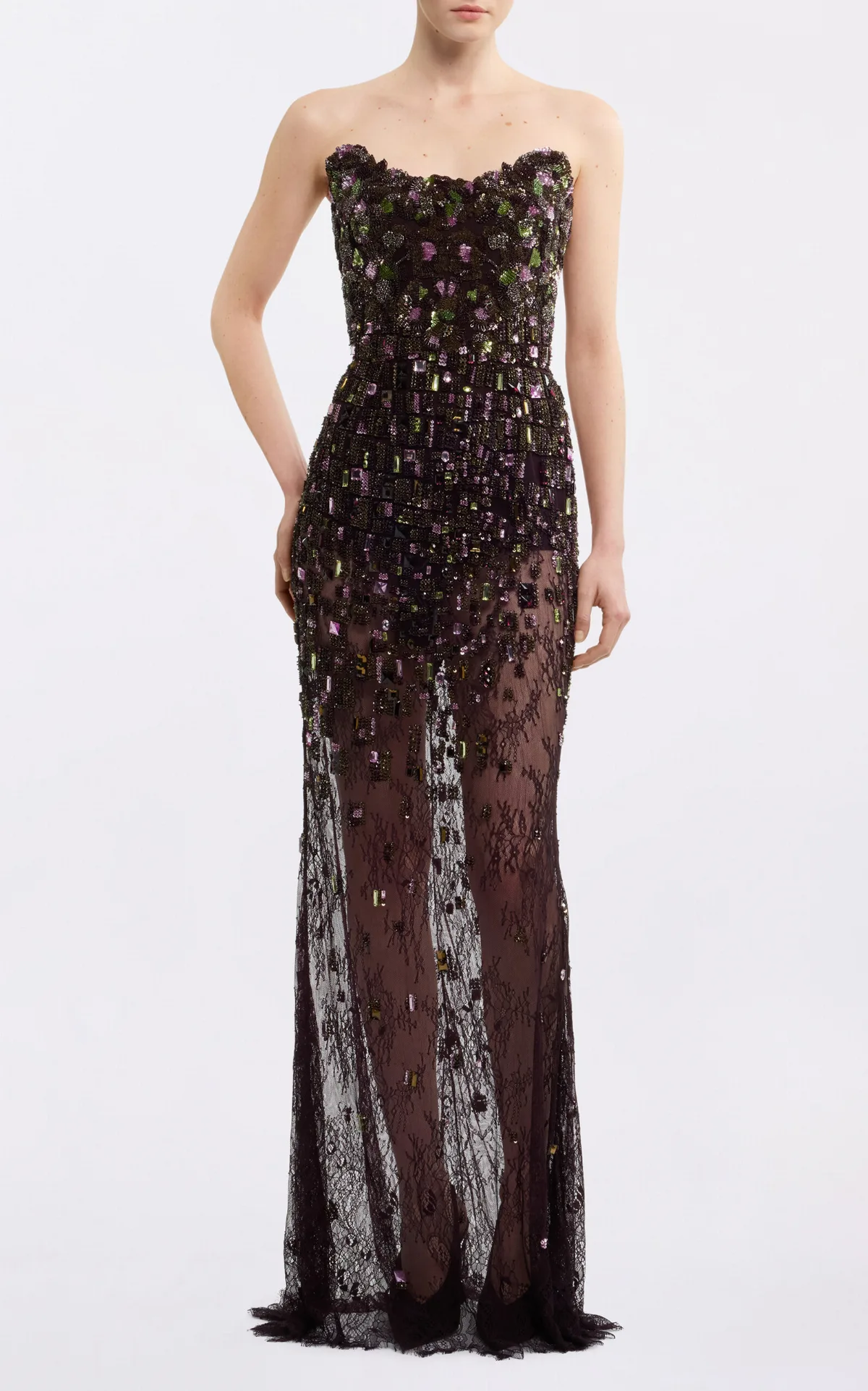 Beaded Lace Maxi Dress