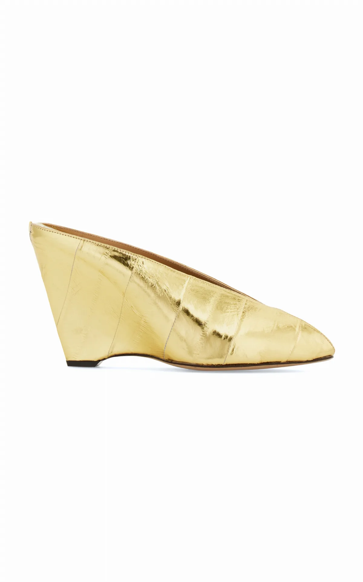 Alicia Metallic Leather Wedges Mules