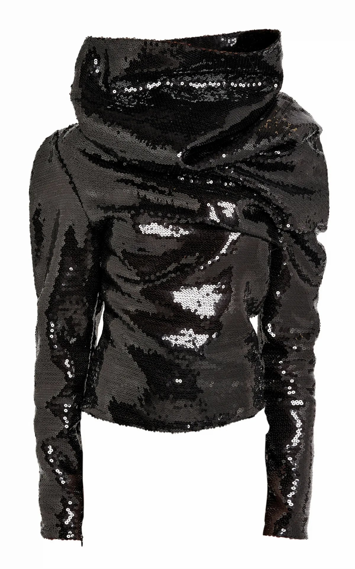 Sequin High-Neck Top