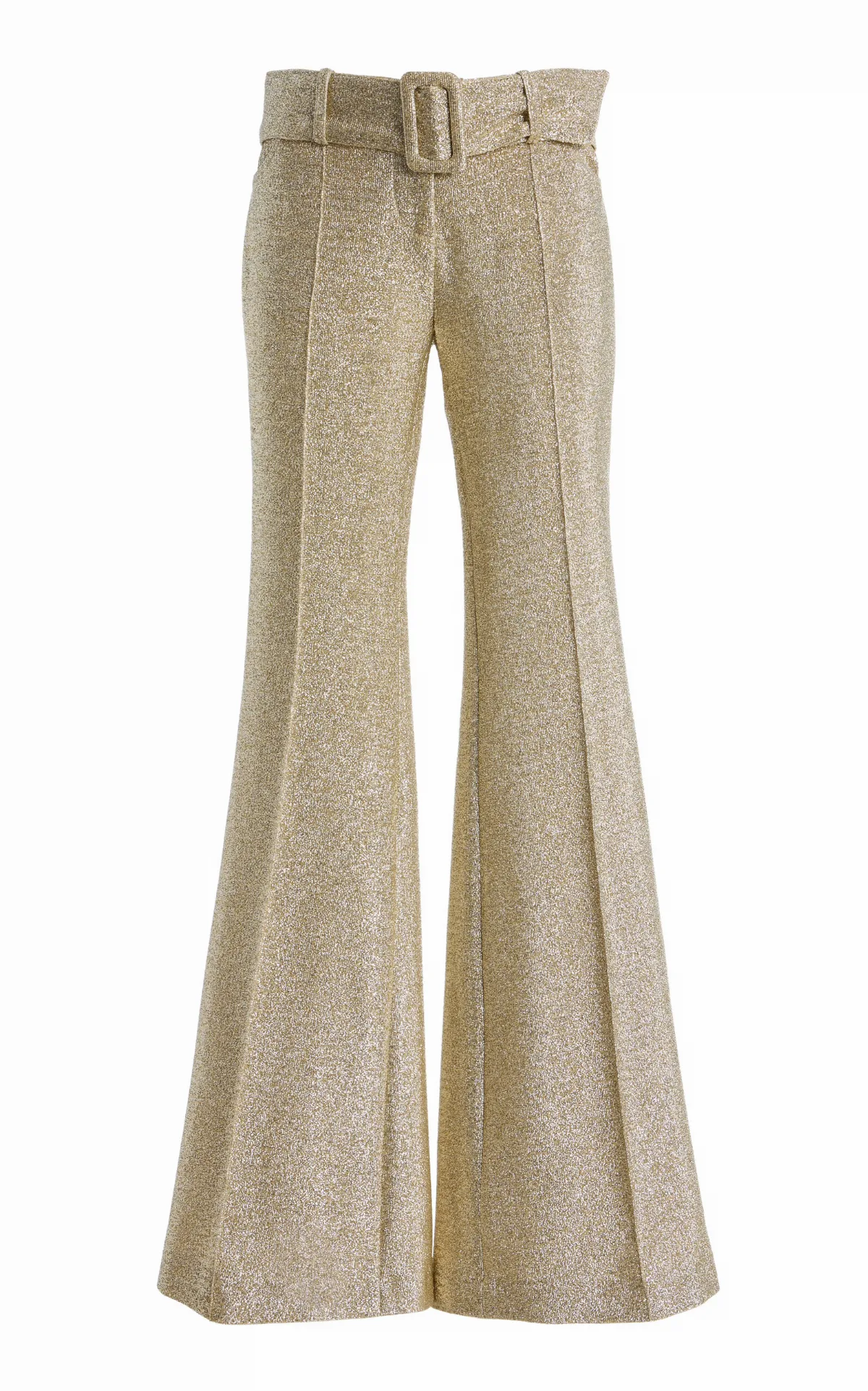 Clover Metallic Straight-Leg Pants