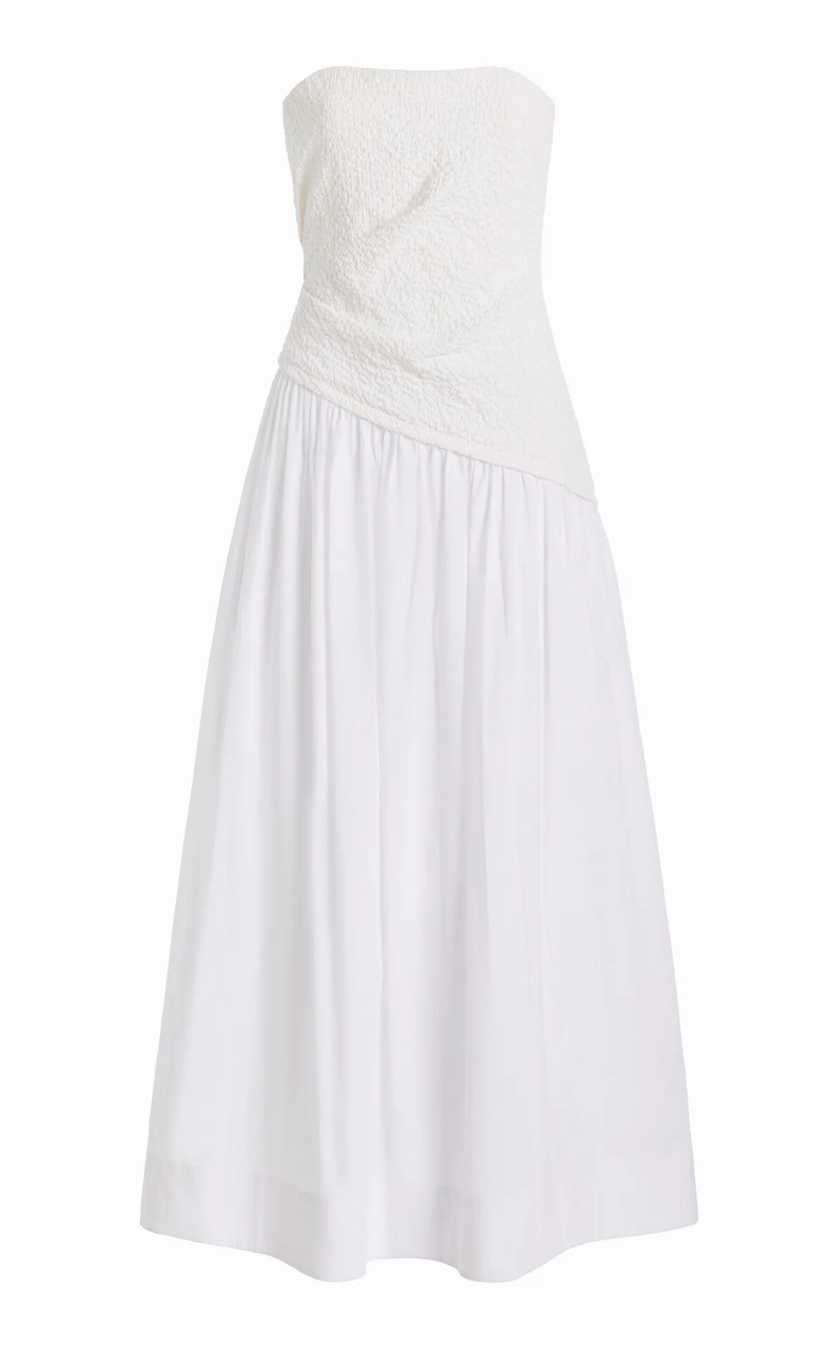 Nia Strapless Cotton Midi Dress