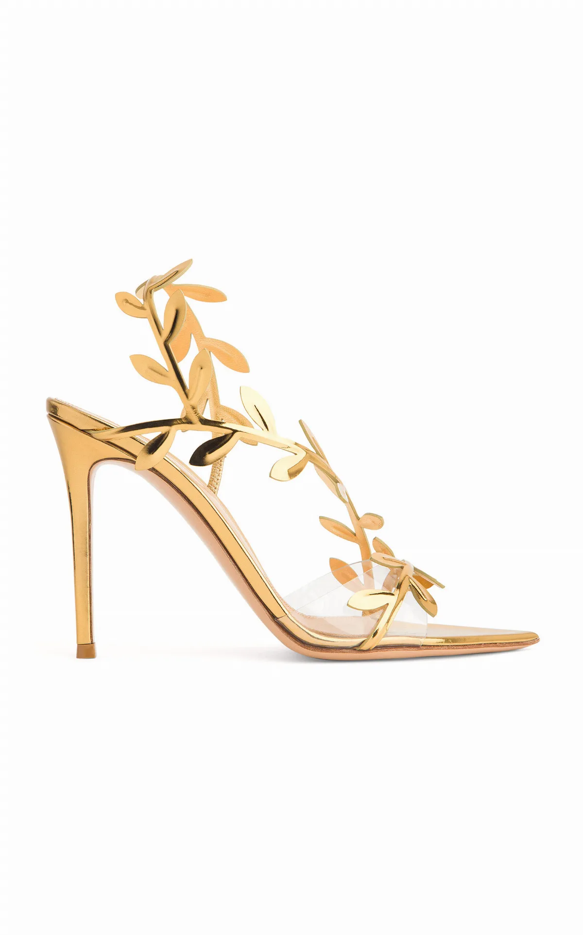 Flavia Mirror-Effect Leather Sandals