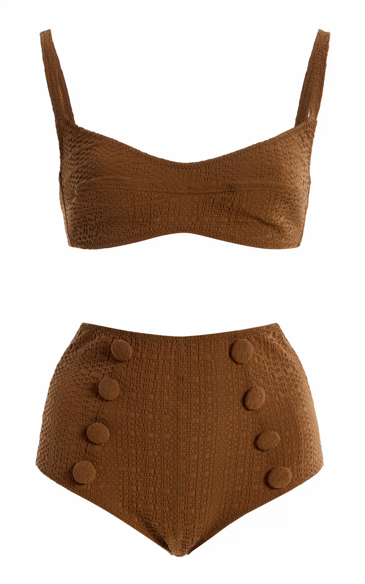 Seersucker Balconette High-Waist Bikini