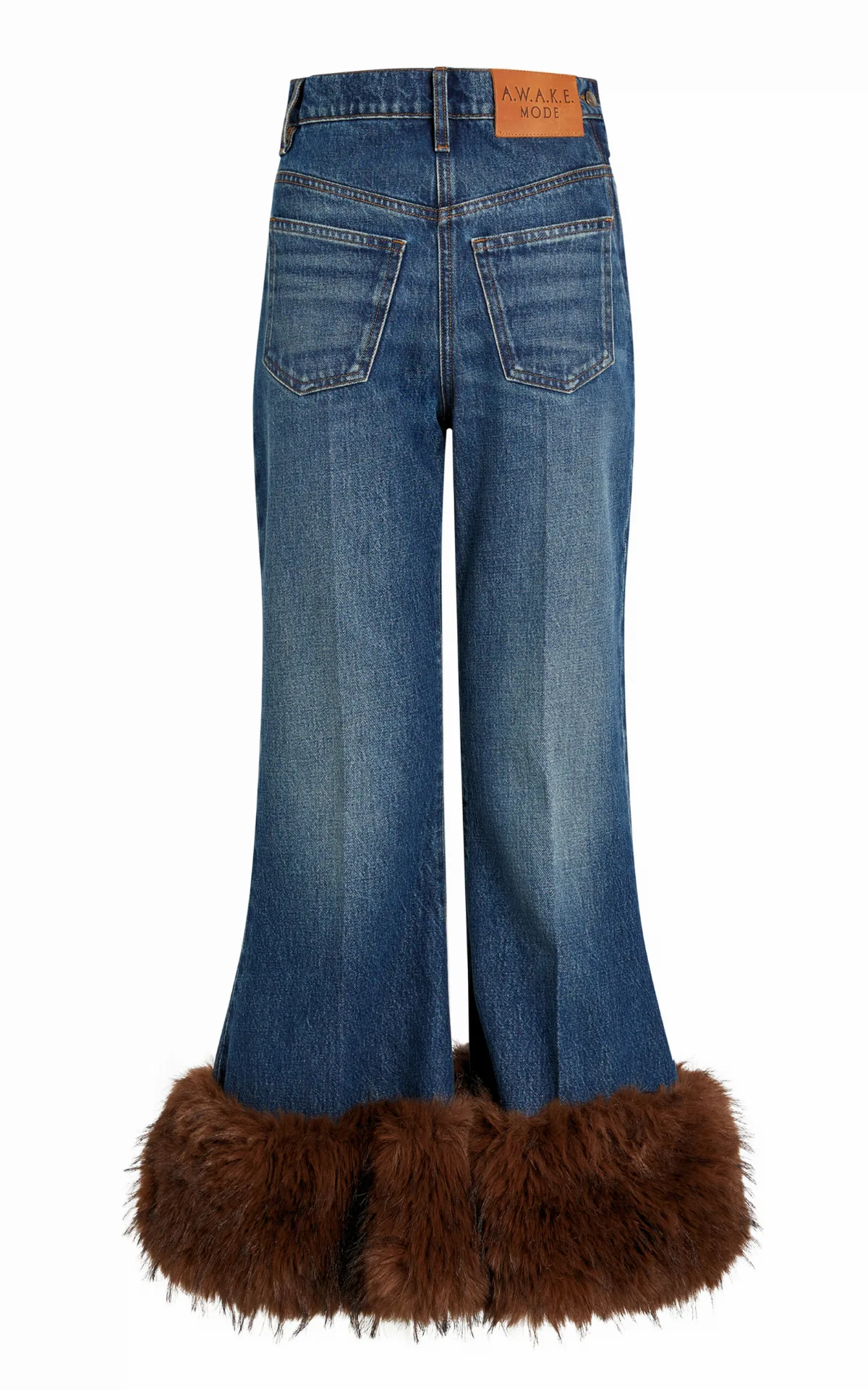 Cotton Cropped Flared Jeans