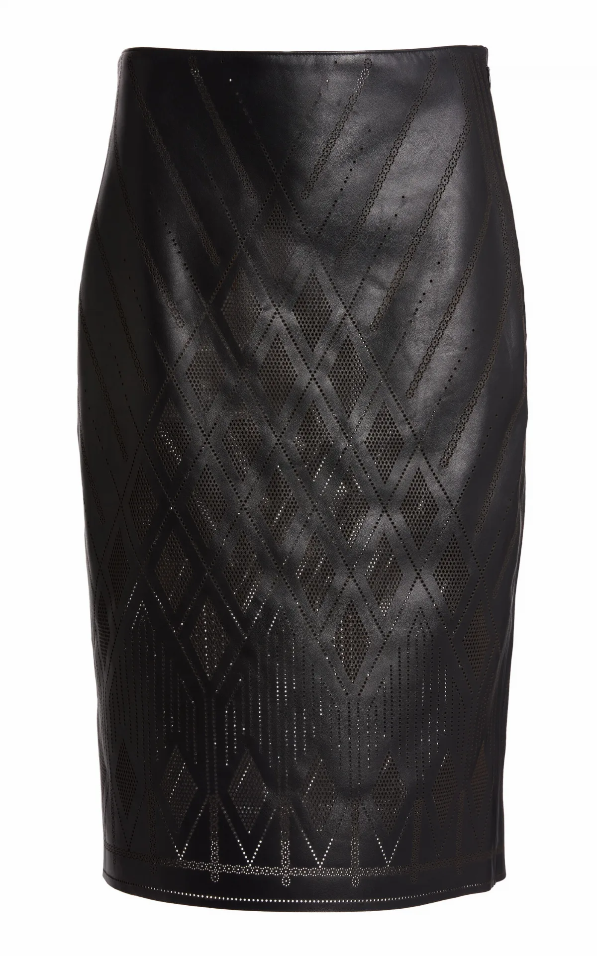 Perforated Leather Midi Skirt by Christopher Esber