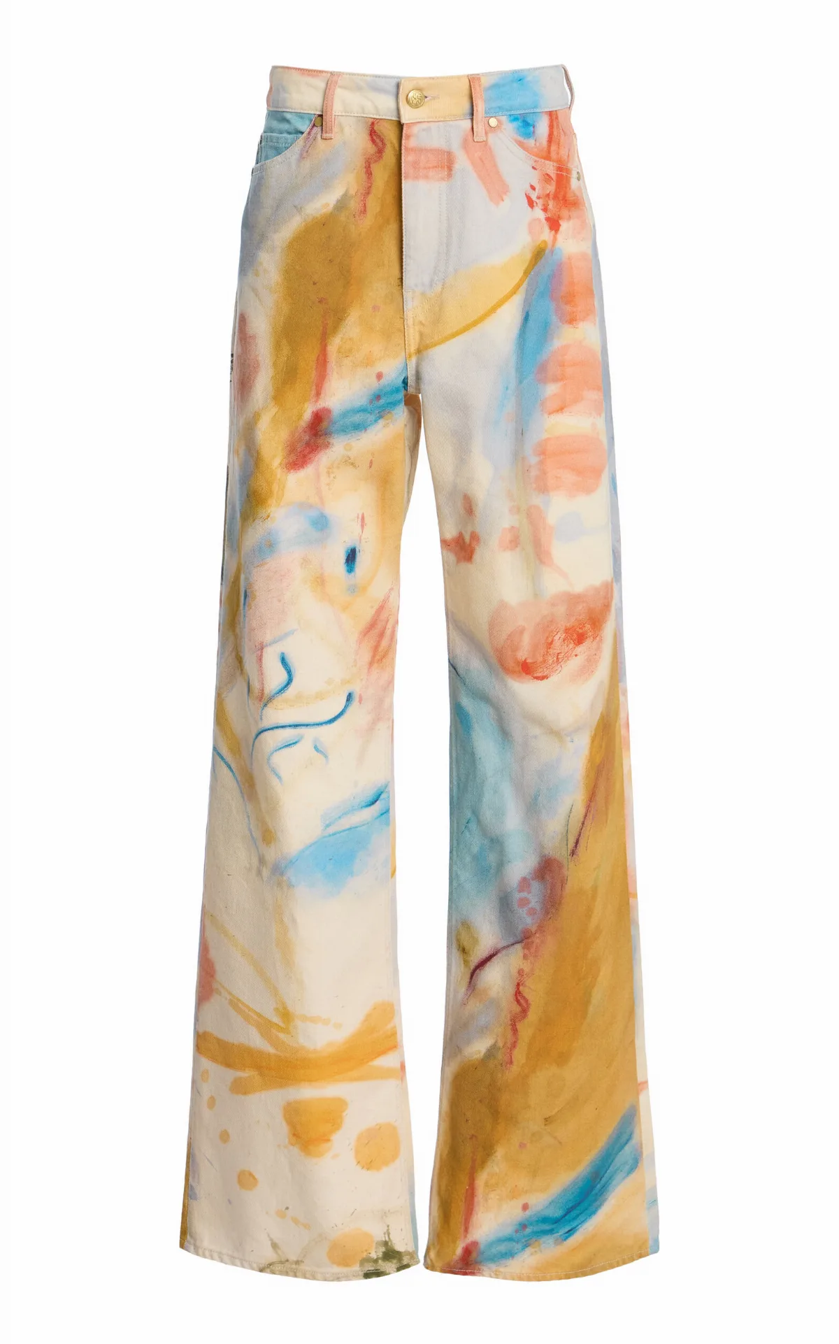 Willow Printed Denim Wide-Leg Cotton Jeans