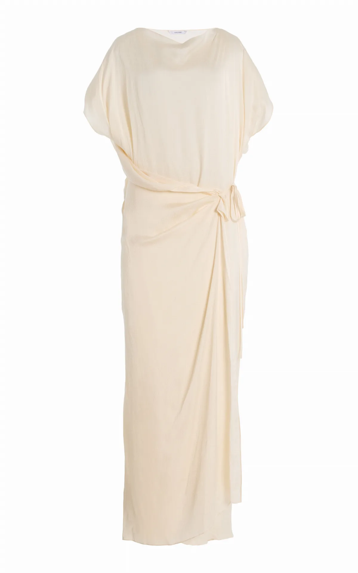 Ardea Hammered Satin Maxi Wrap Dress