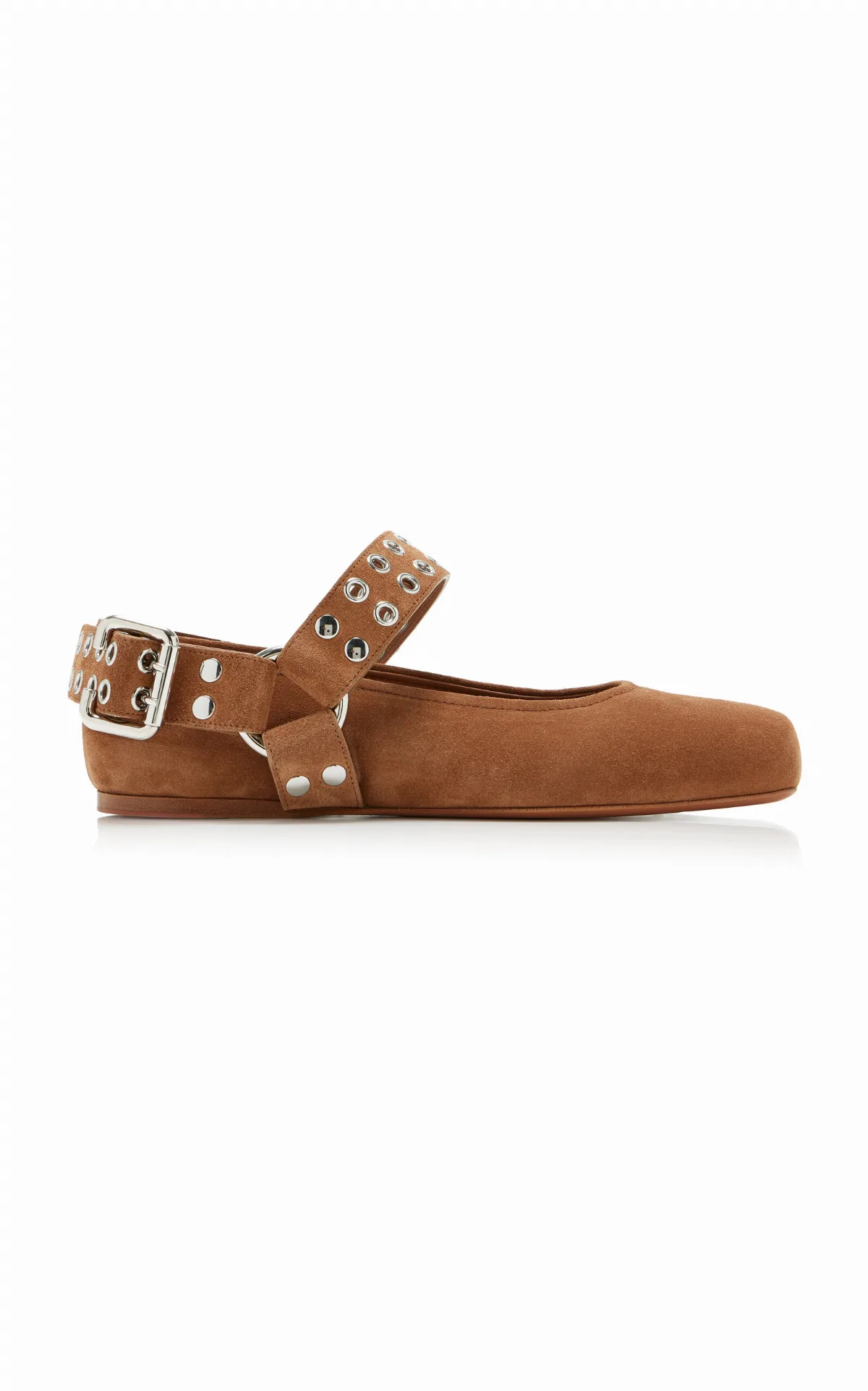 Biker Suede Ballet Flats