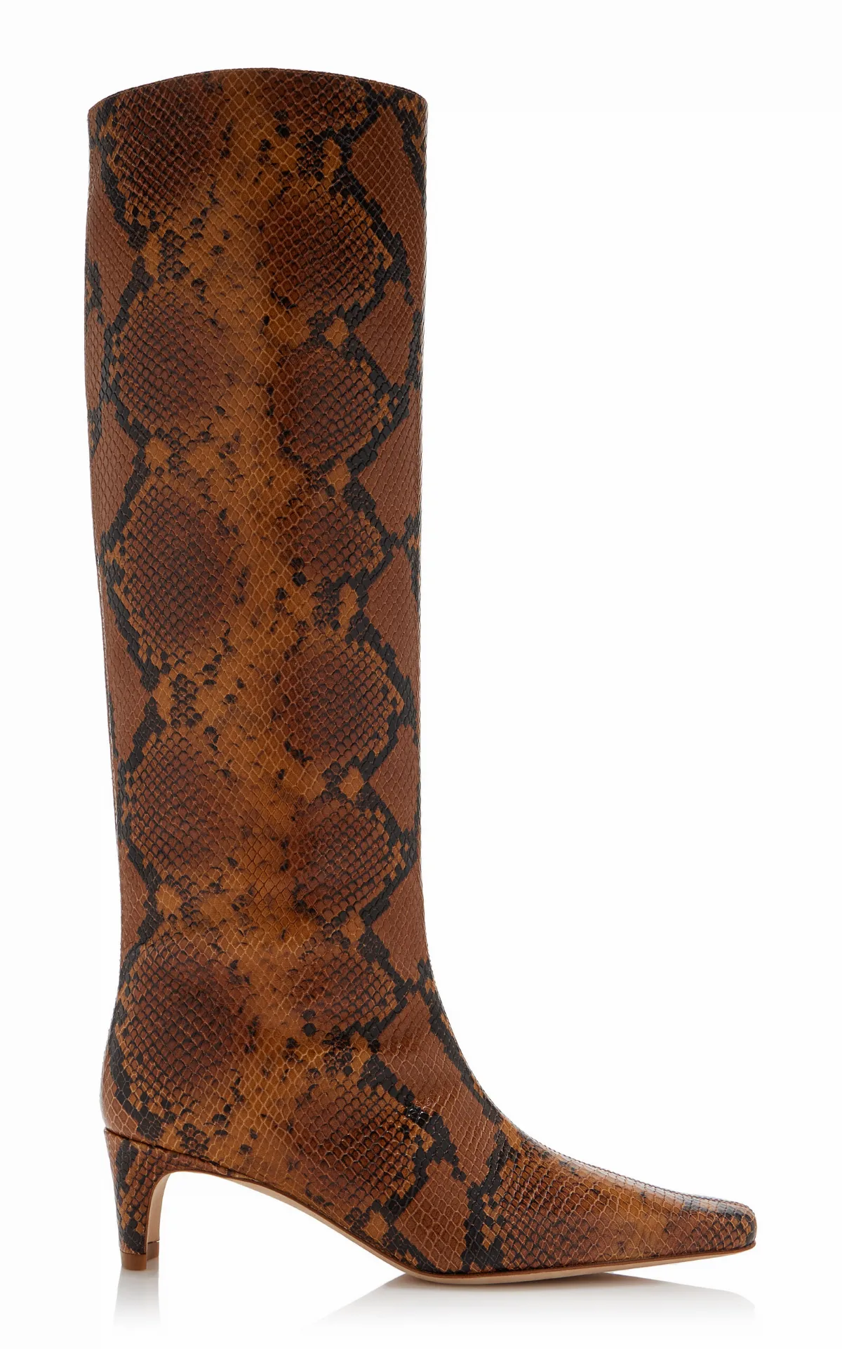 Wally Snake-Effect Leather Knee Boots