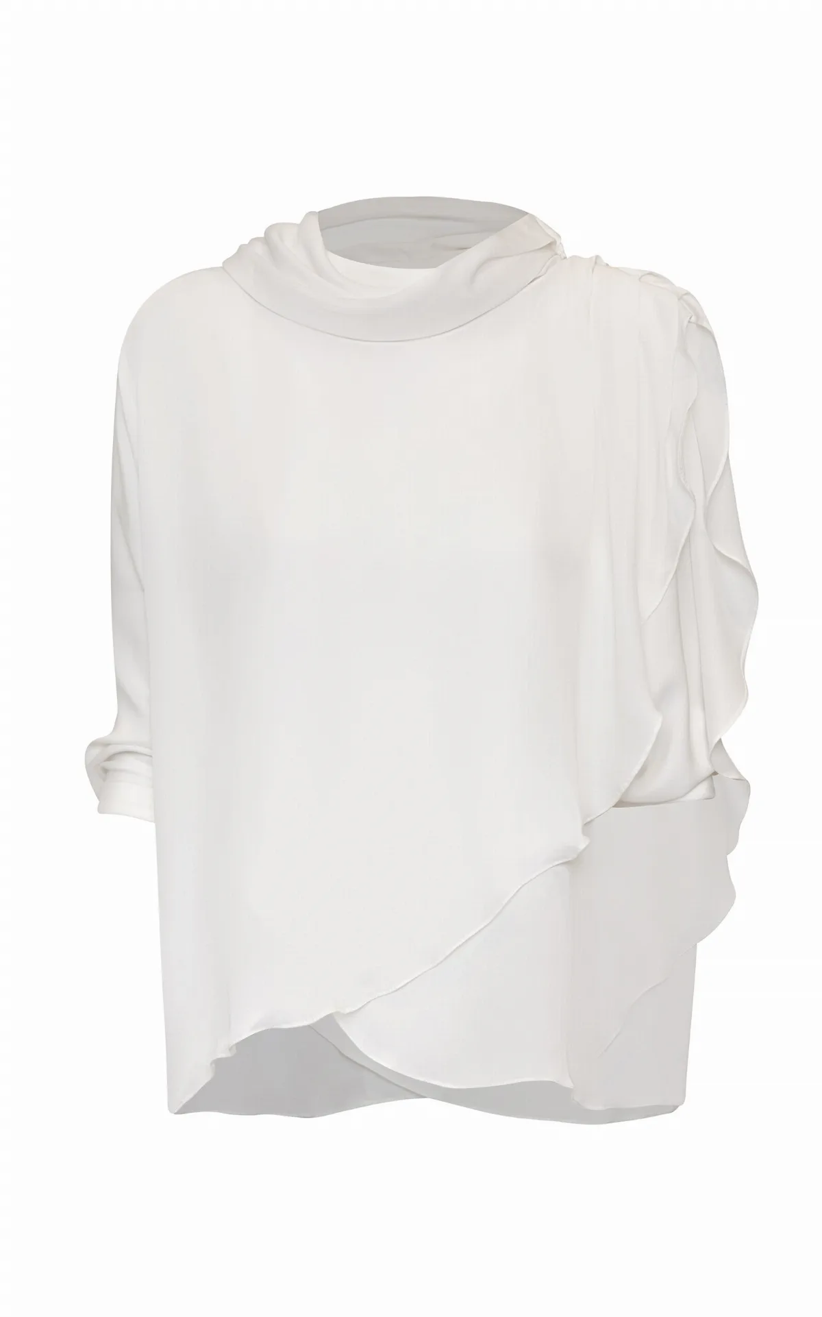 Una Luz Cowl-Neck Silk-Georgette Blouse