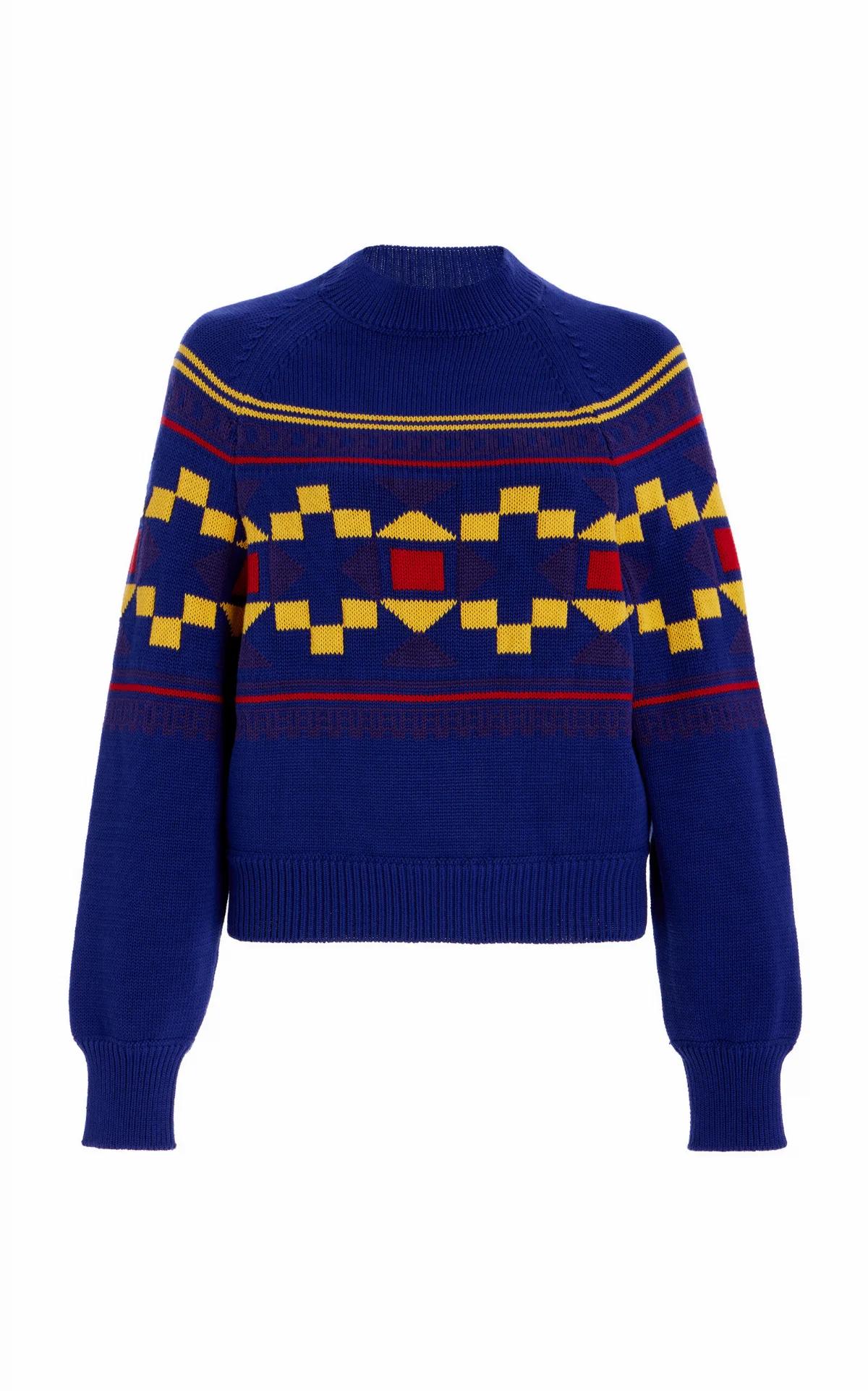 Lara Fair Isle Knit Cotton Sweater