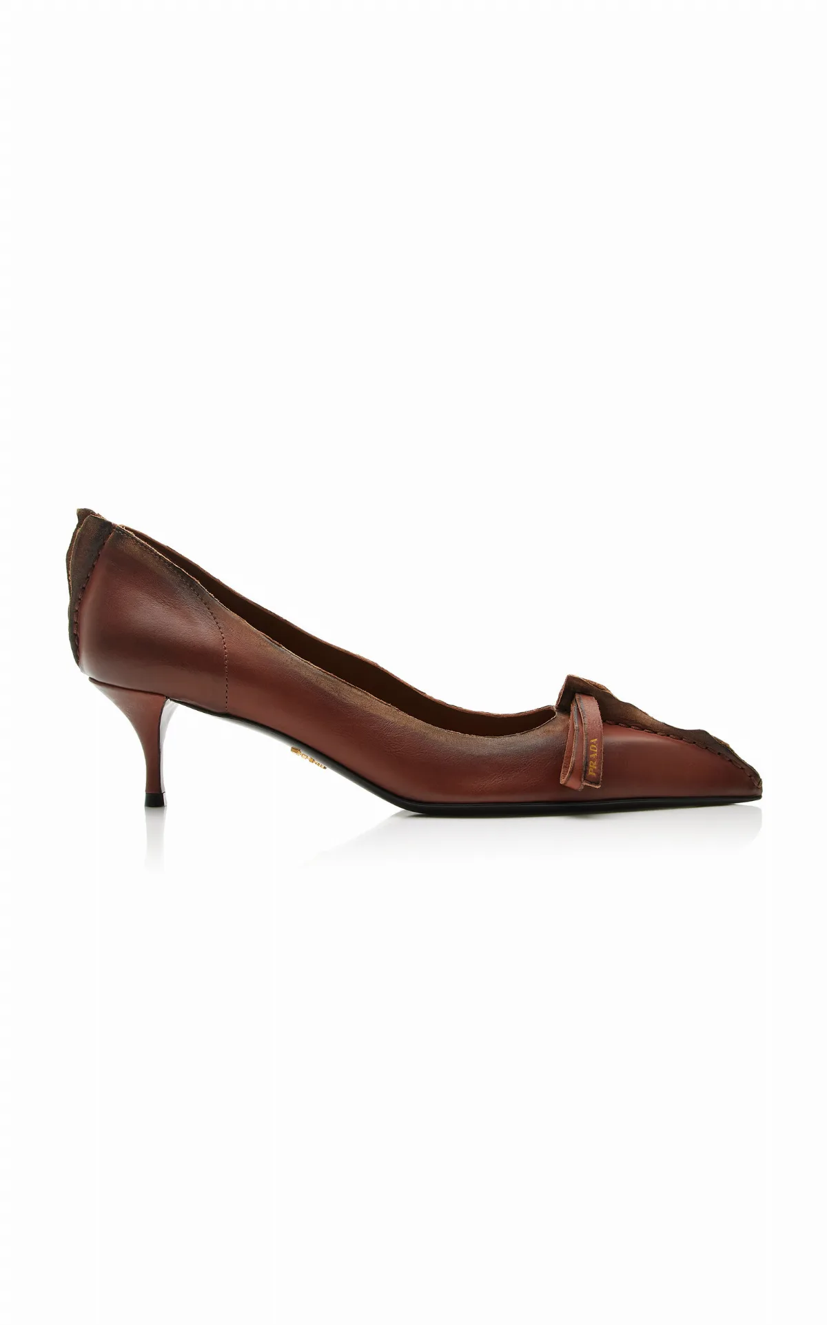 Antiqued Leather Pumps by Prada