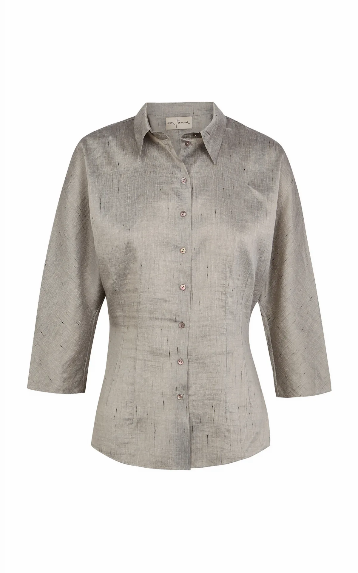 Theresa Linen-Blend Button Up Shirt