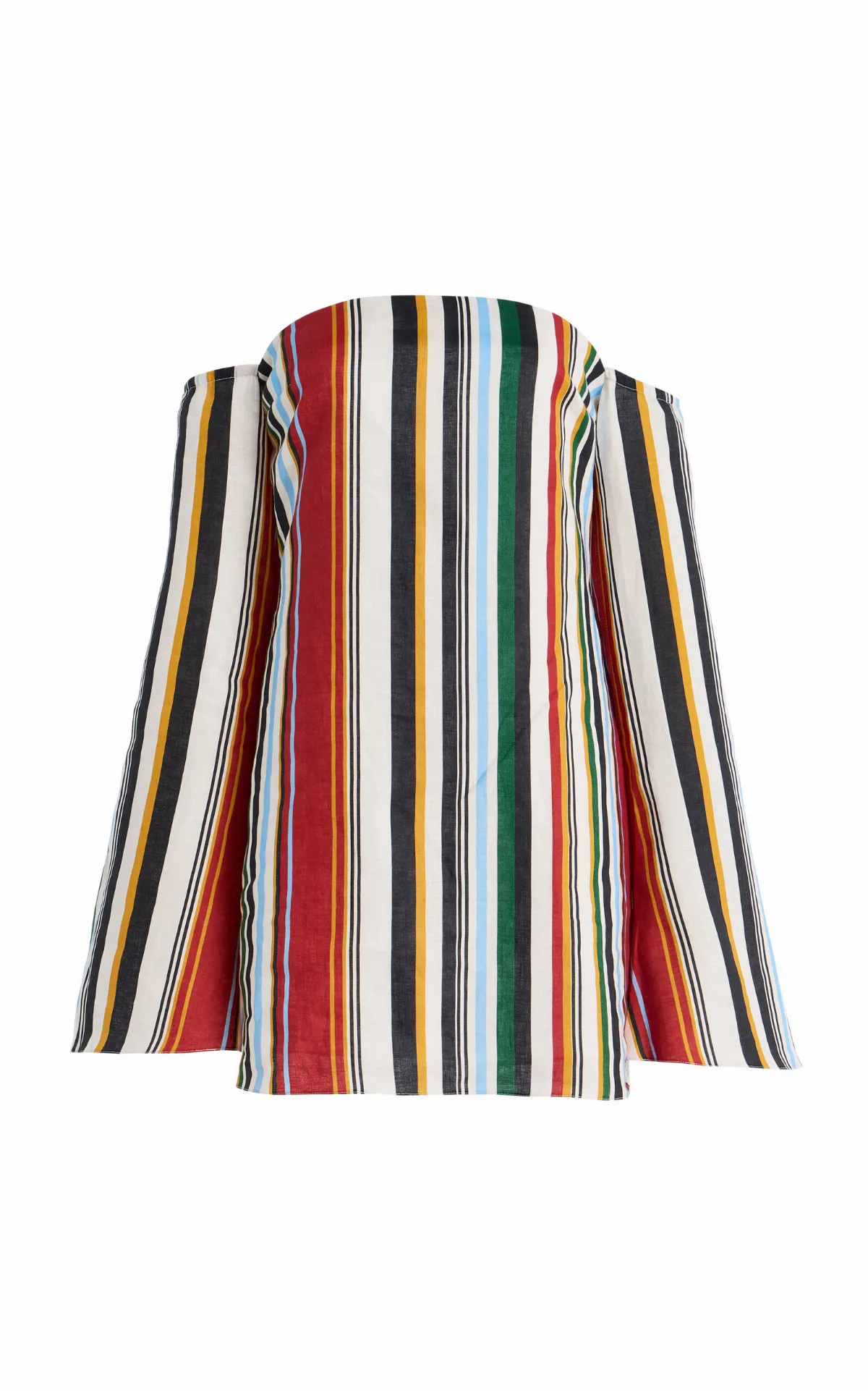 Exclusive Camille Off-The-Shoulder Striped Linen Mini Dress