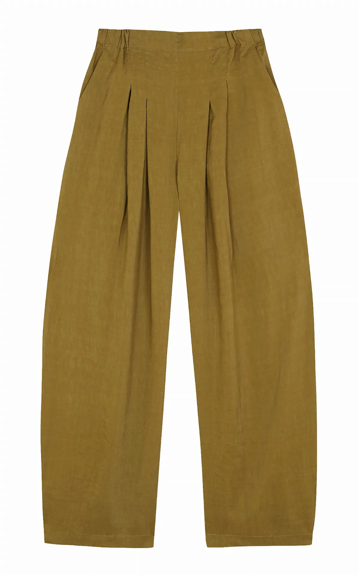 Elena Pleated High-Rise Wide-Leg Pants
